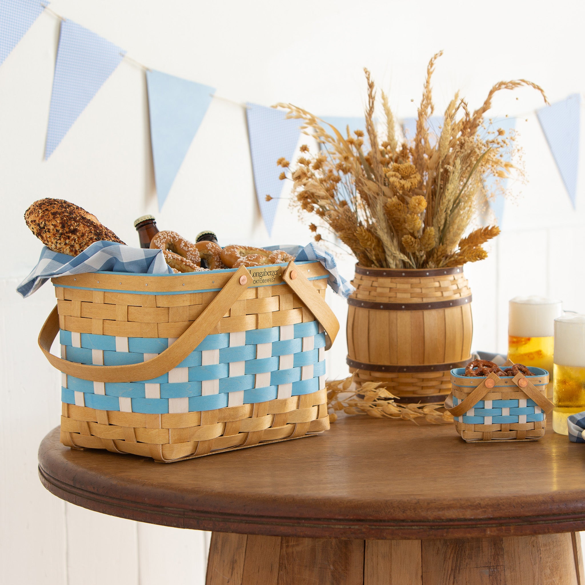 Oktoberfest Barrel Basket with Protector - Wheat - Image 7