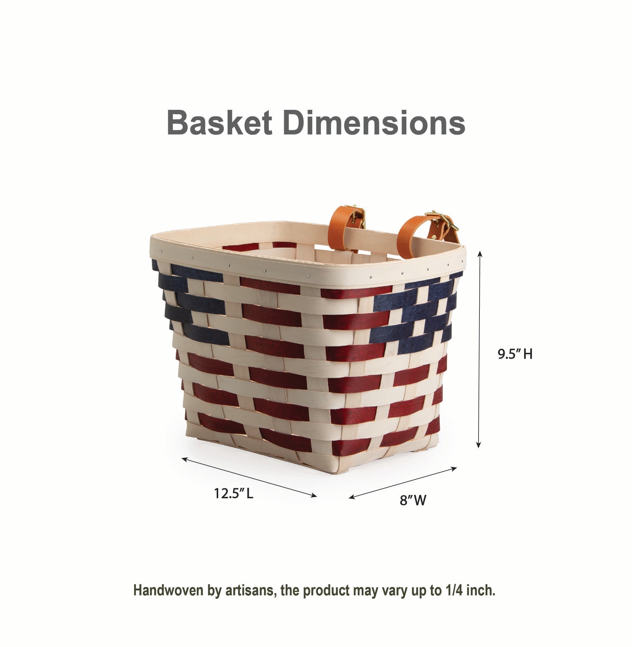 Americana Tapered Rectangle Bicycle Basket with Protector - Image 2