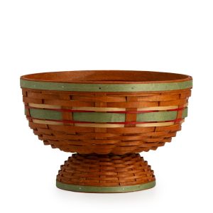 Apple Picking Medium Footed Fruit Bowl Basket with Protector - Green