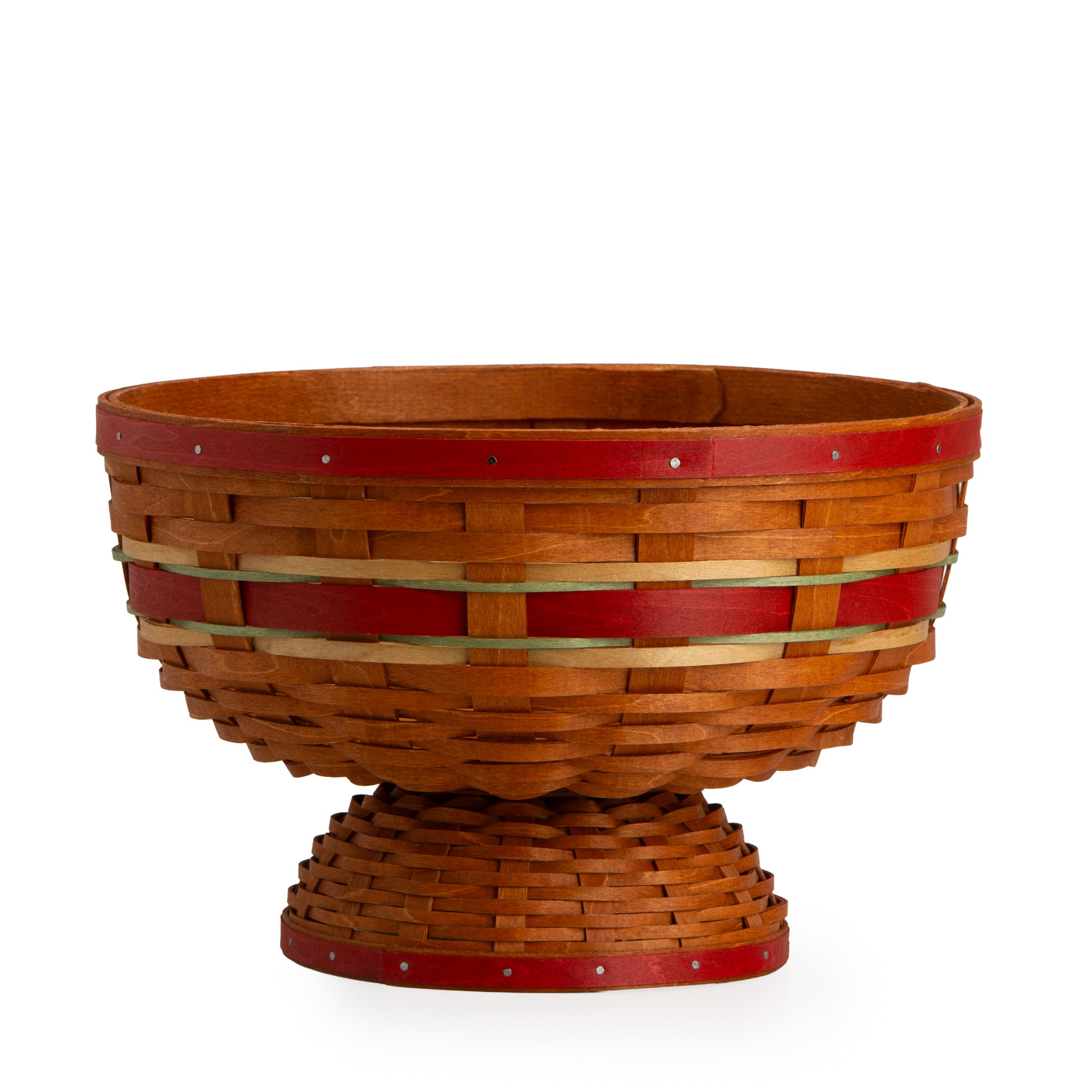 Apple Picking Medium Footed Fruit Bowl Basket with Protector - Red - Image 8