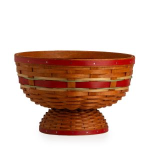 Apple Picking Medium Footed Fruit Bowl Basket with Protector - Red