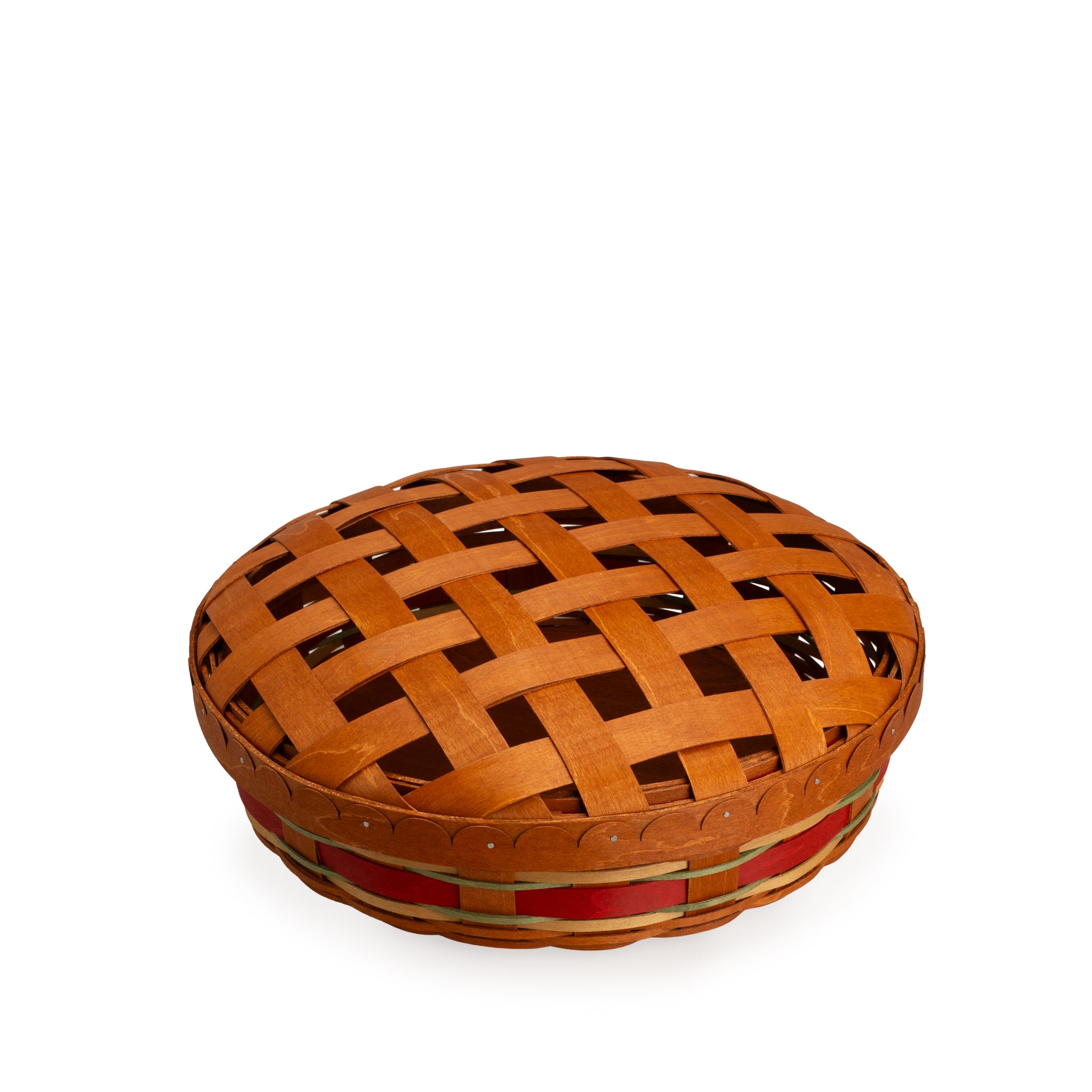 Apple Picking Medium Pie Basket with Lid and Protector - Red - Image 7