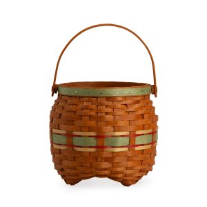 Apple Picking Small Round Basket with Protector - Green