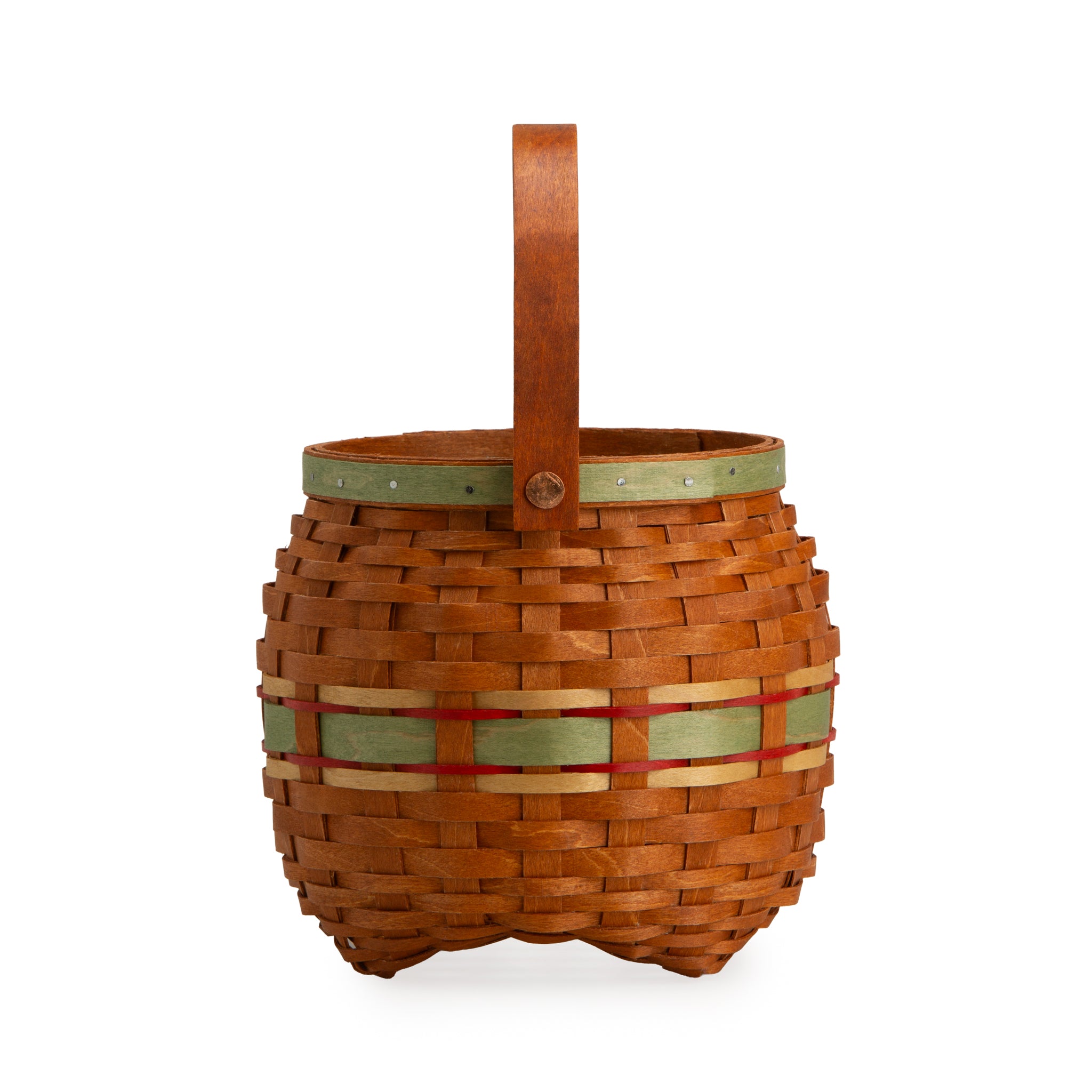 Apple Picking Small Round Basket with Protector - Green - Image 6