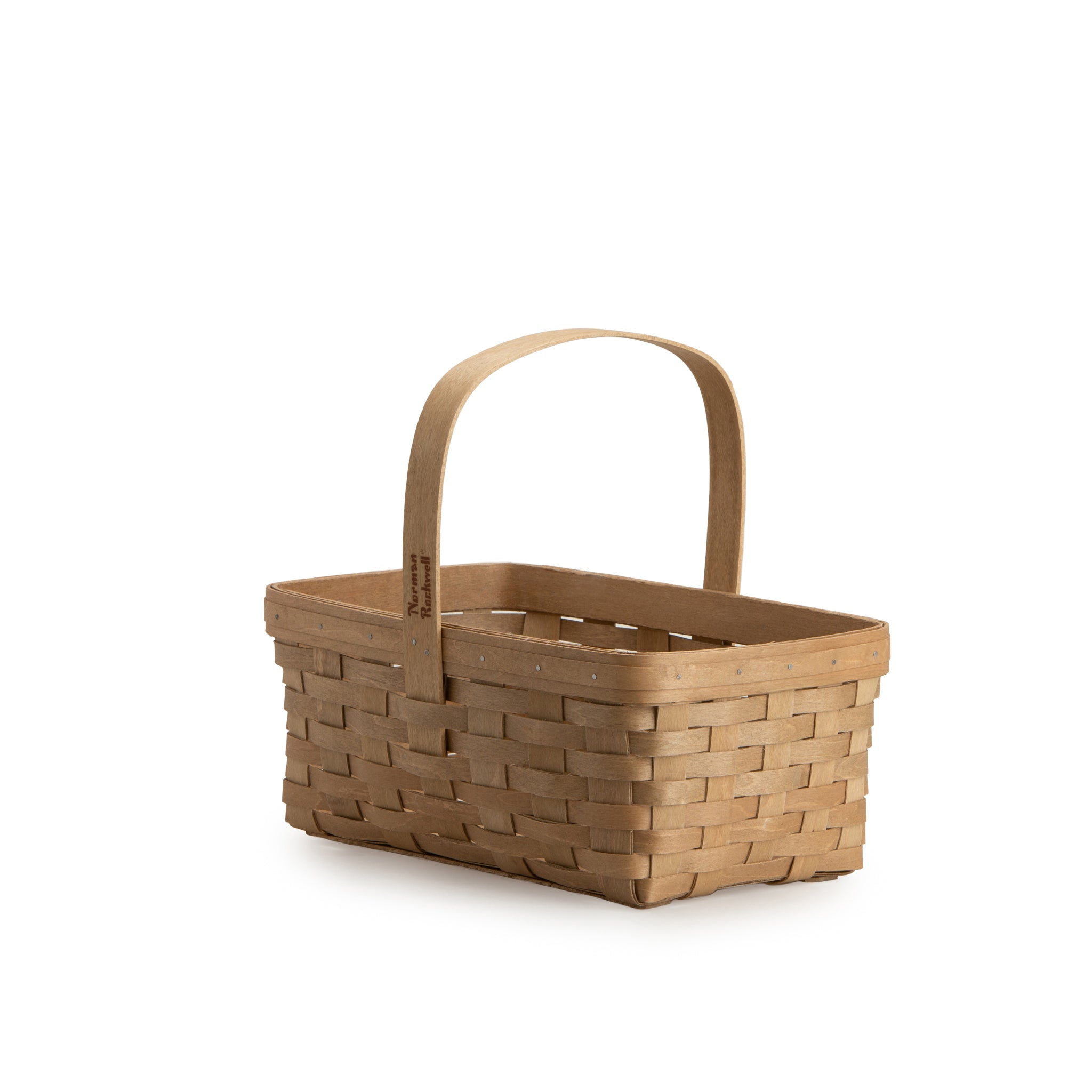 Norman Rockwell Rectangle Mother's Day Basket - Light Brown