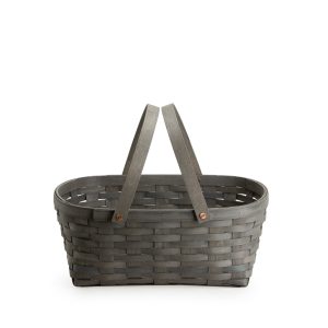 Oval Picnic Basket - Pewter