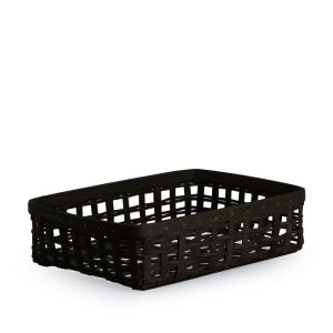 1896 Short Rectangle Organizing Open Weave Basket - Black