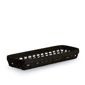 1896 Long Rectangle Serving Basket with Protector - Black