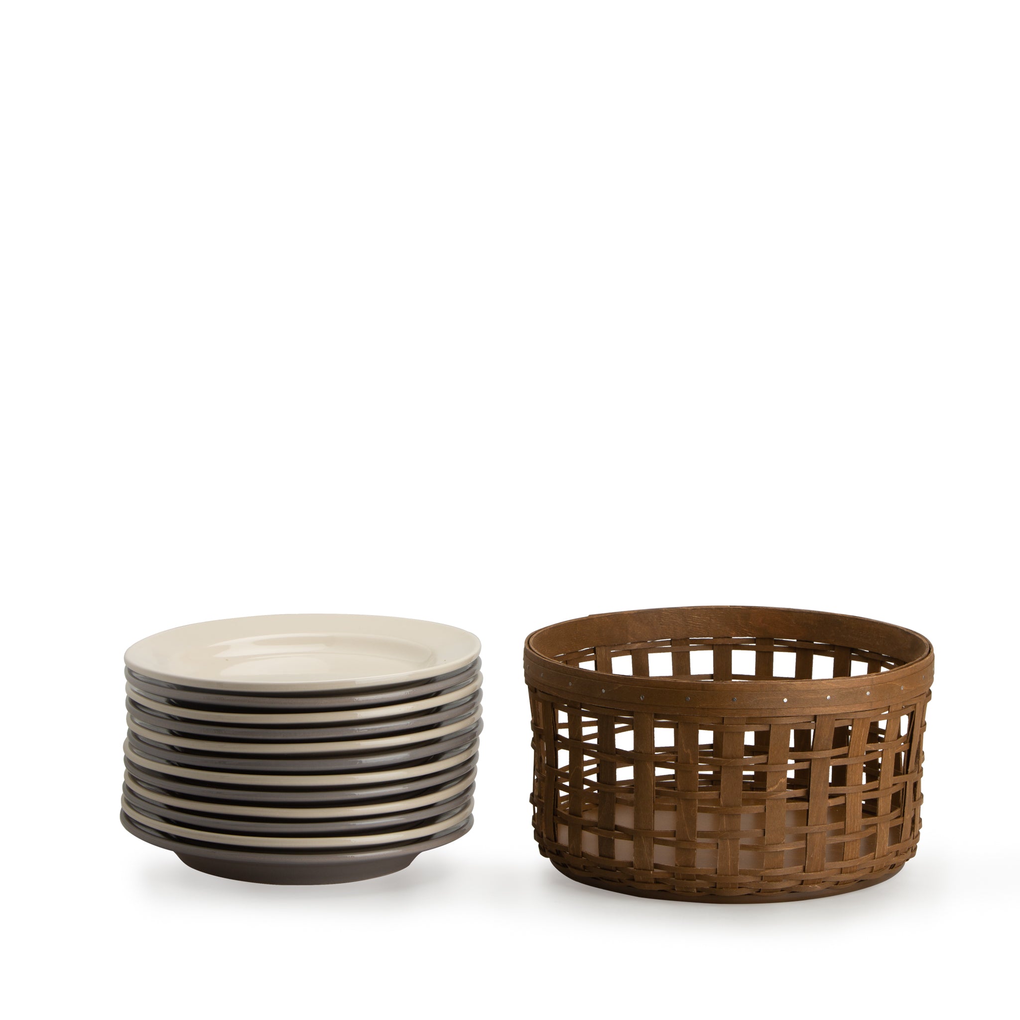 1896 Plate Storage Basket Set with Protector - Vintage - Image 3