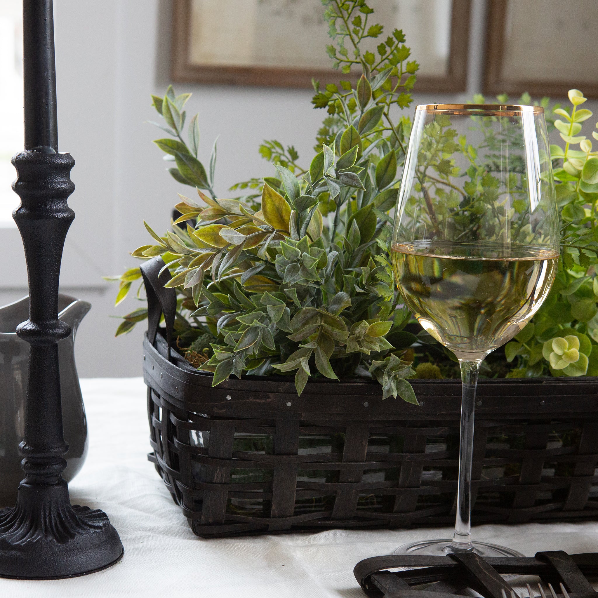 1896 Long Centerpiece Basket - Black - Image 3