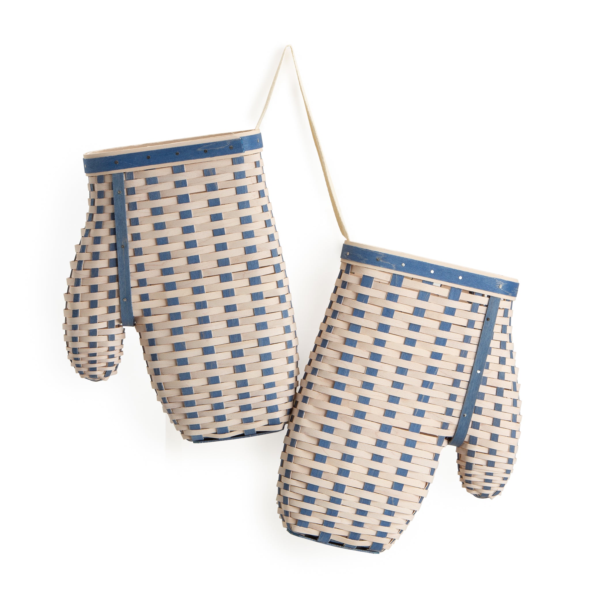 Pair of Mittens Basket - Blue and White