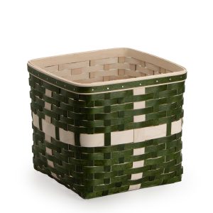 Holiday Present Basket - Bold Green & White