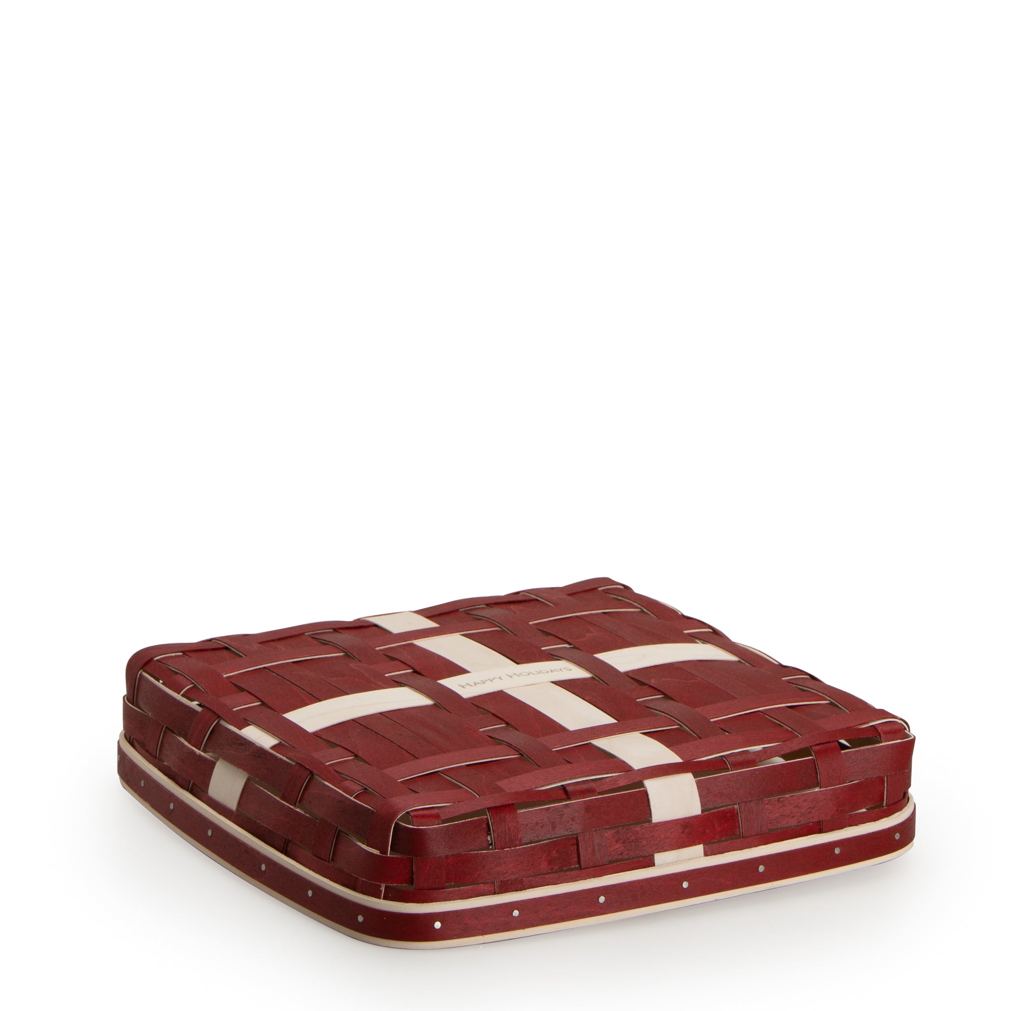 Holiday Present Basket Set with Protector and Lid - Red and White - Image 4