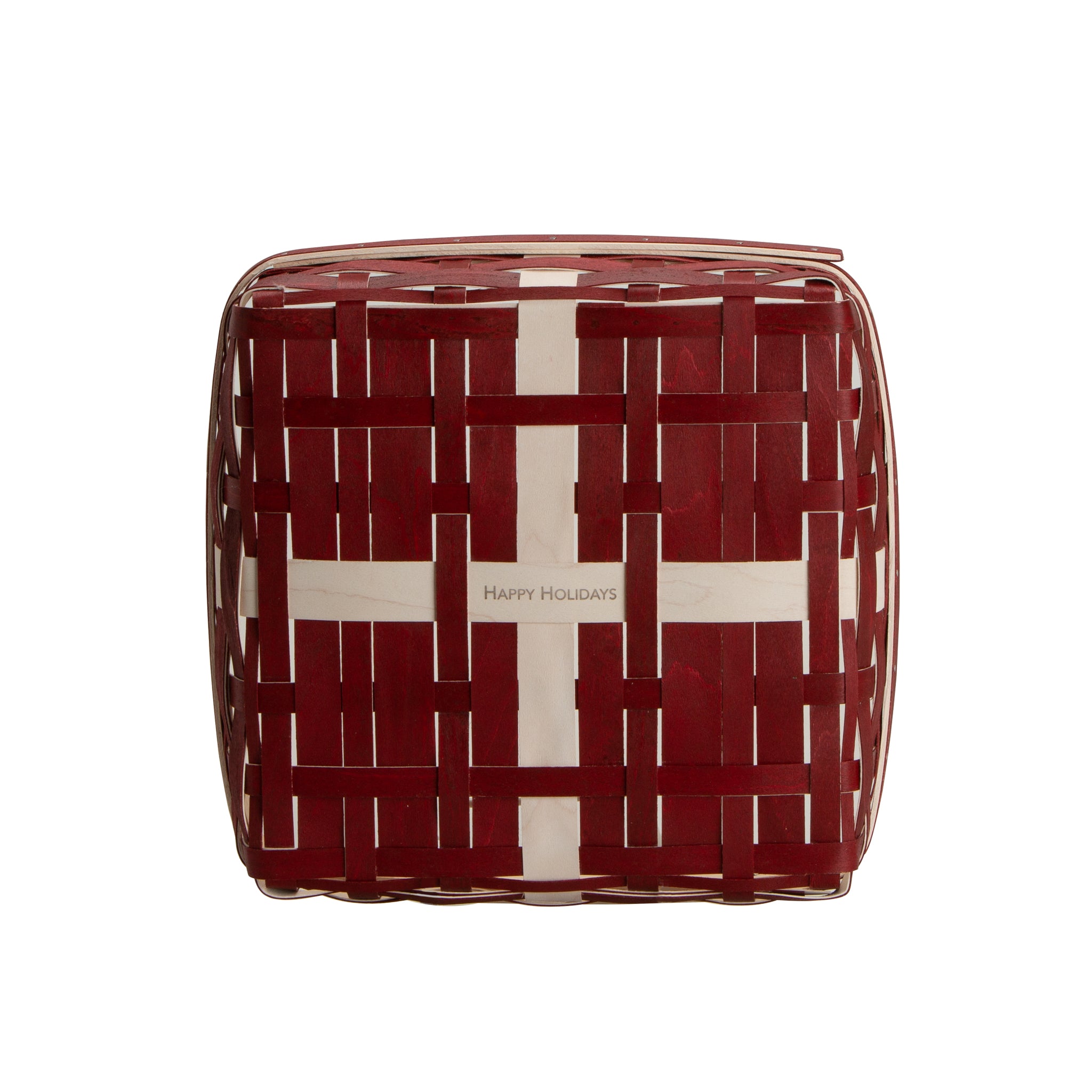 Holiday Present Basket Set with Protector and Lid - Red and White - Image 3