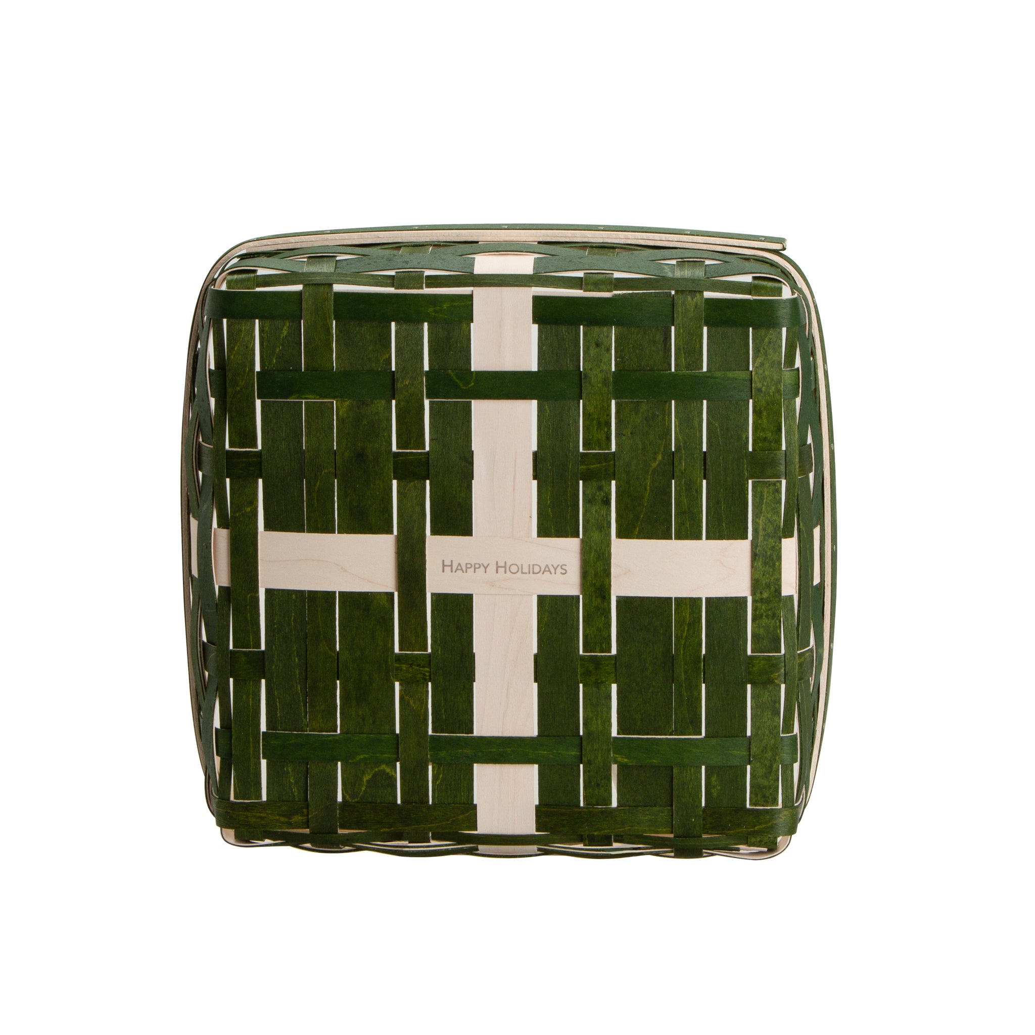 Holiday Present Basket Set with Protector and Lid - Bold Green and White - Image 3