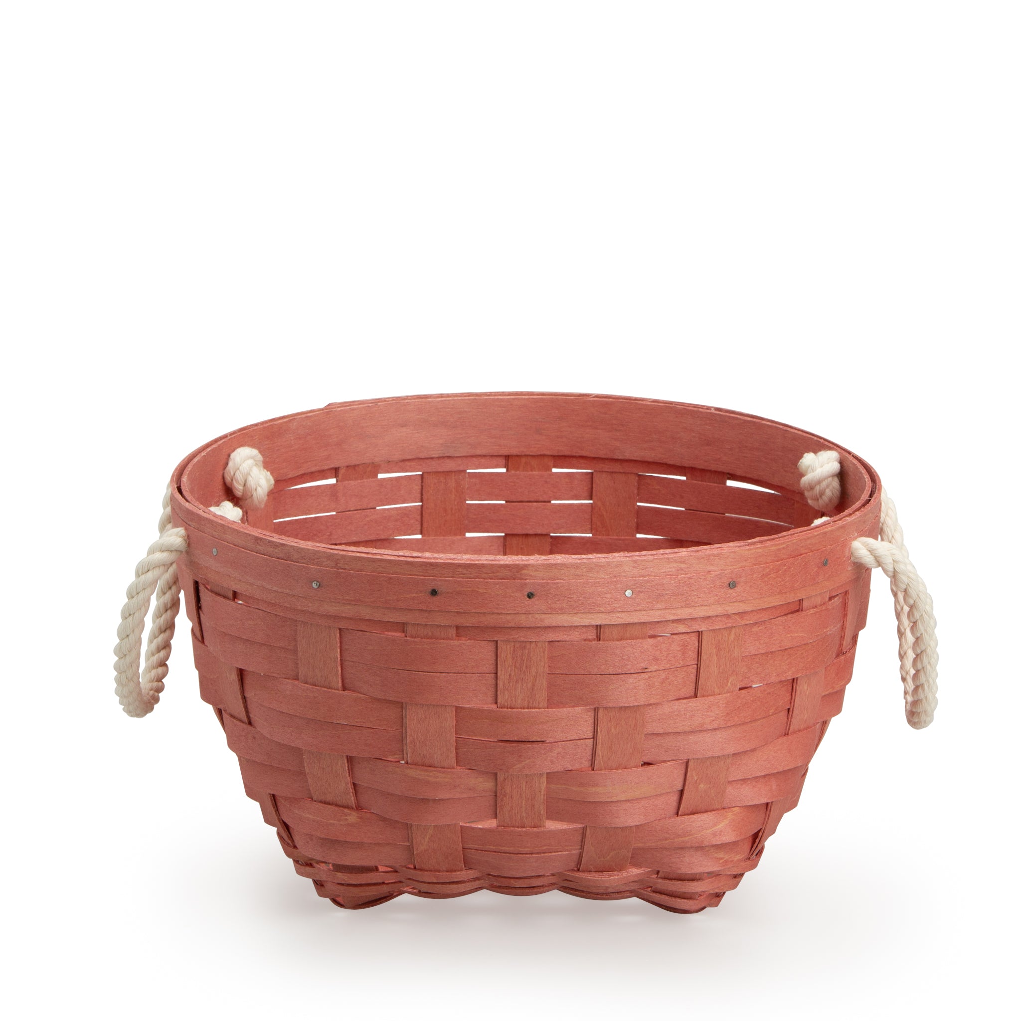 Medium Inter-stacking Rope Basket with Protector - Light Red