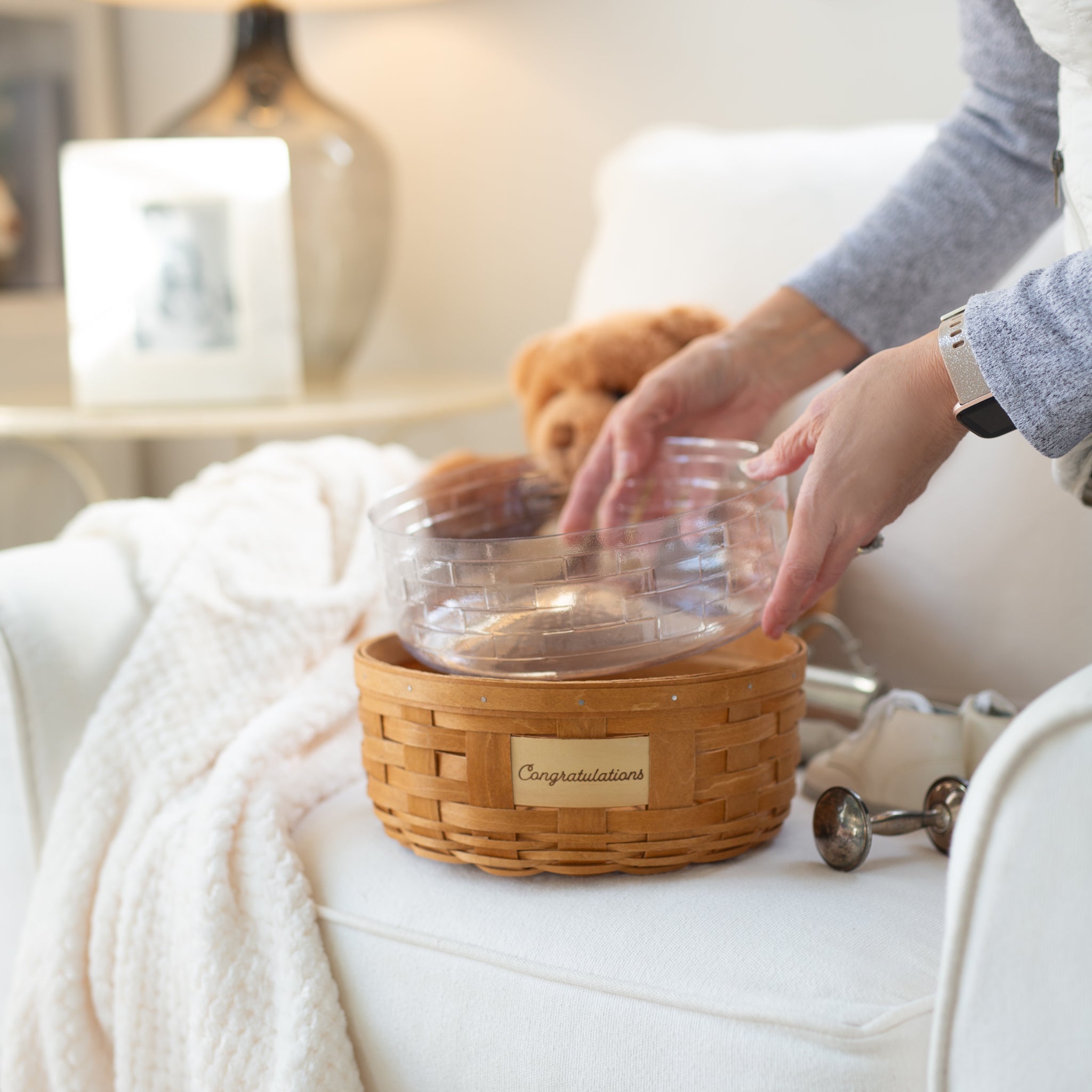 Celebrations Congratulations Basket with Protector - Warm Brown - Image 3