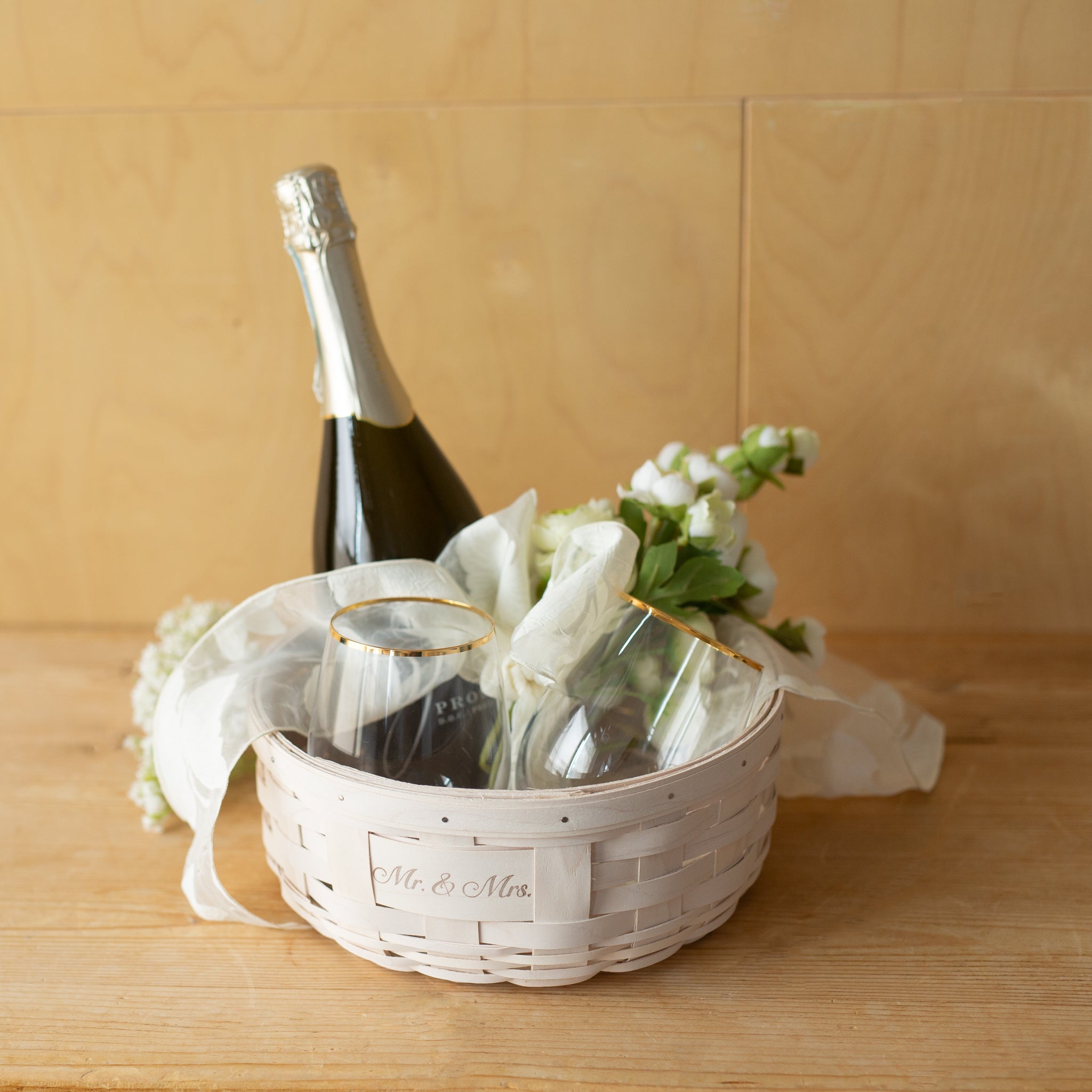 Celebrations Mr. & Mrs. Basket with Protector - 1973 White - Image 2