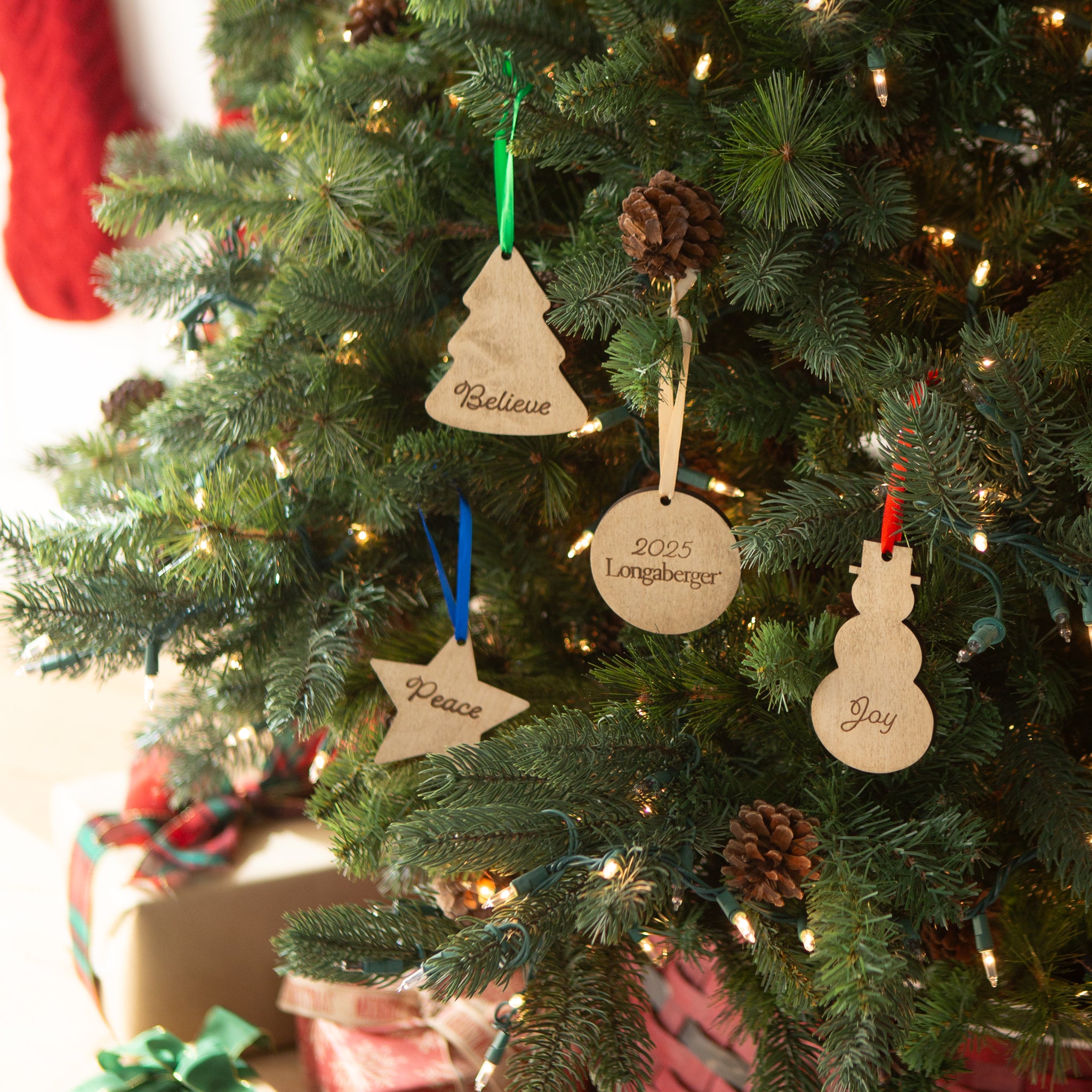 Christmas 4-Piece Wooden Ornament Set - Assorted - Image 3