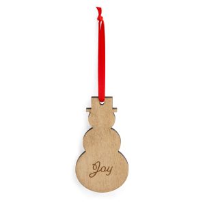 Christmas Wooden Snowman Ornament - Joy
