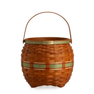 Collector's Apple Picking Medium Round Basket with Protector - Green