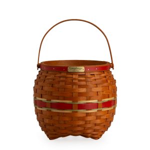 Collector's Apple Picking Medium Round Basket with Protector - Red