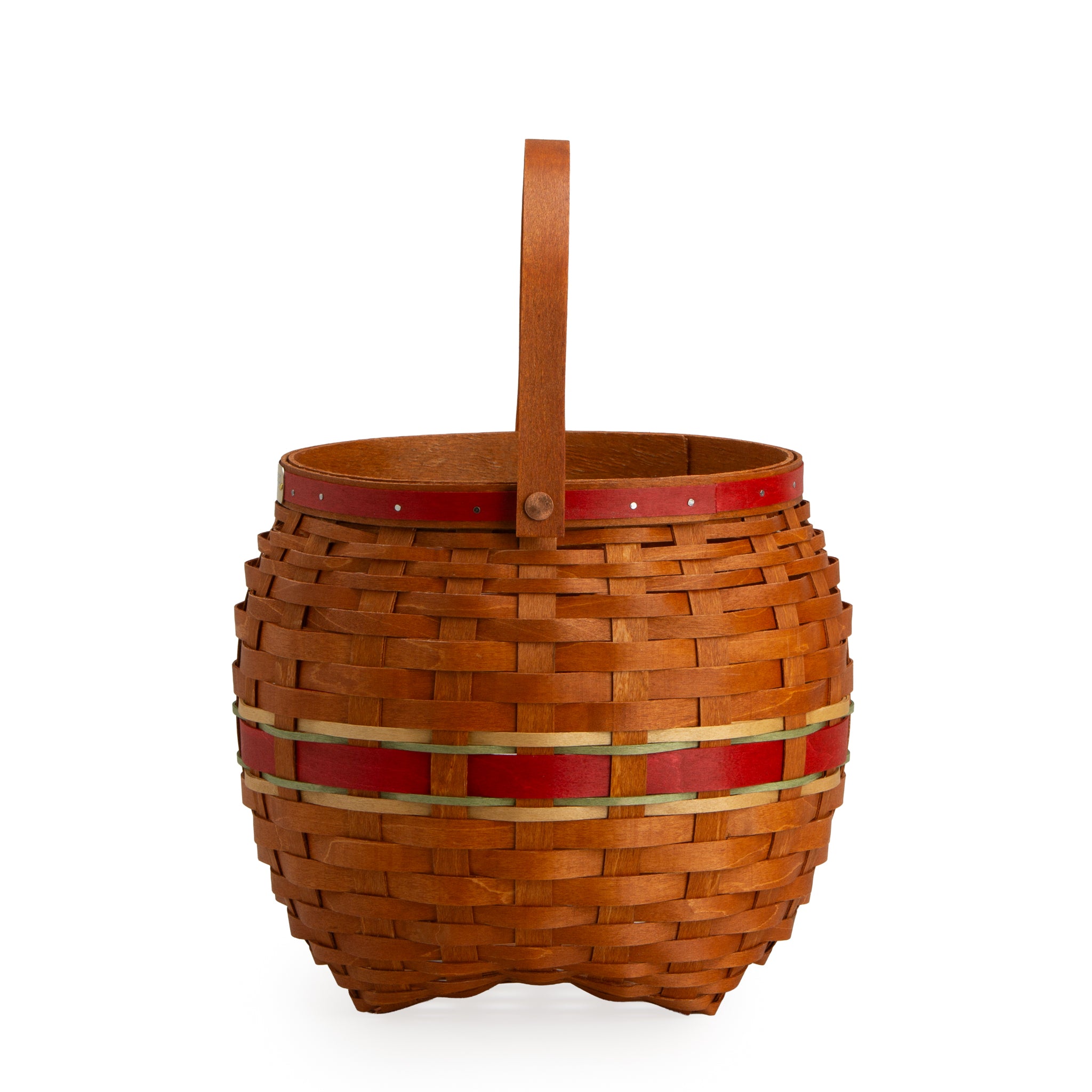 Collector's Apple Picking Medium Round Basket with Protector - Red - Image 6