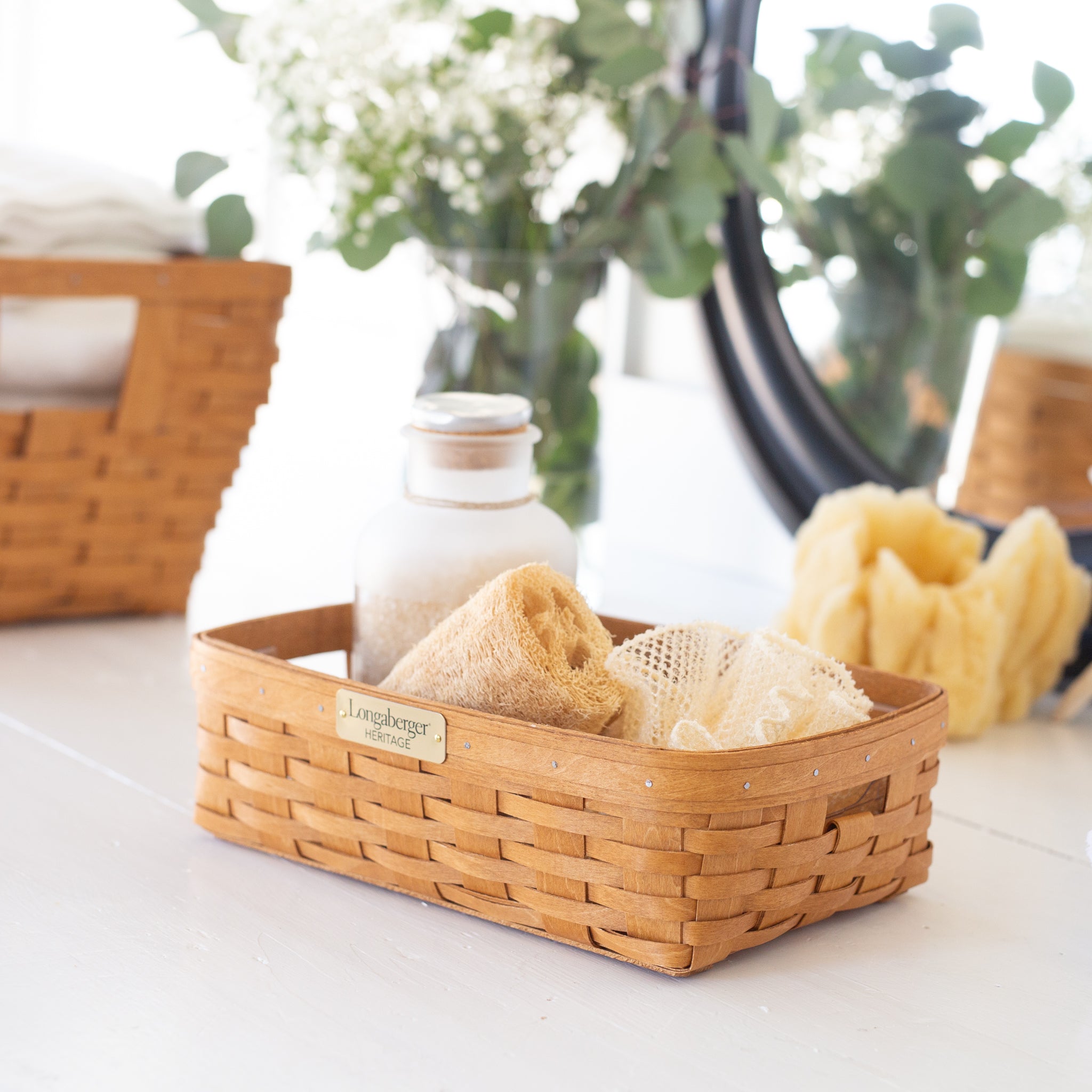Collector's Heritage Linen Basket with Protector - Warm Brown - Image 3
