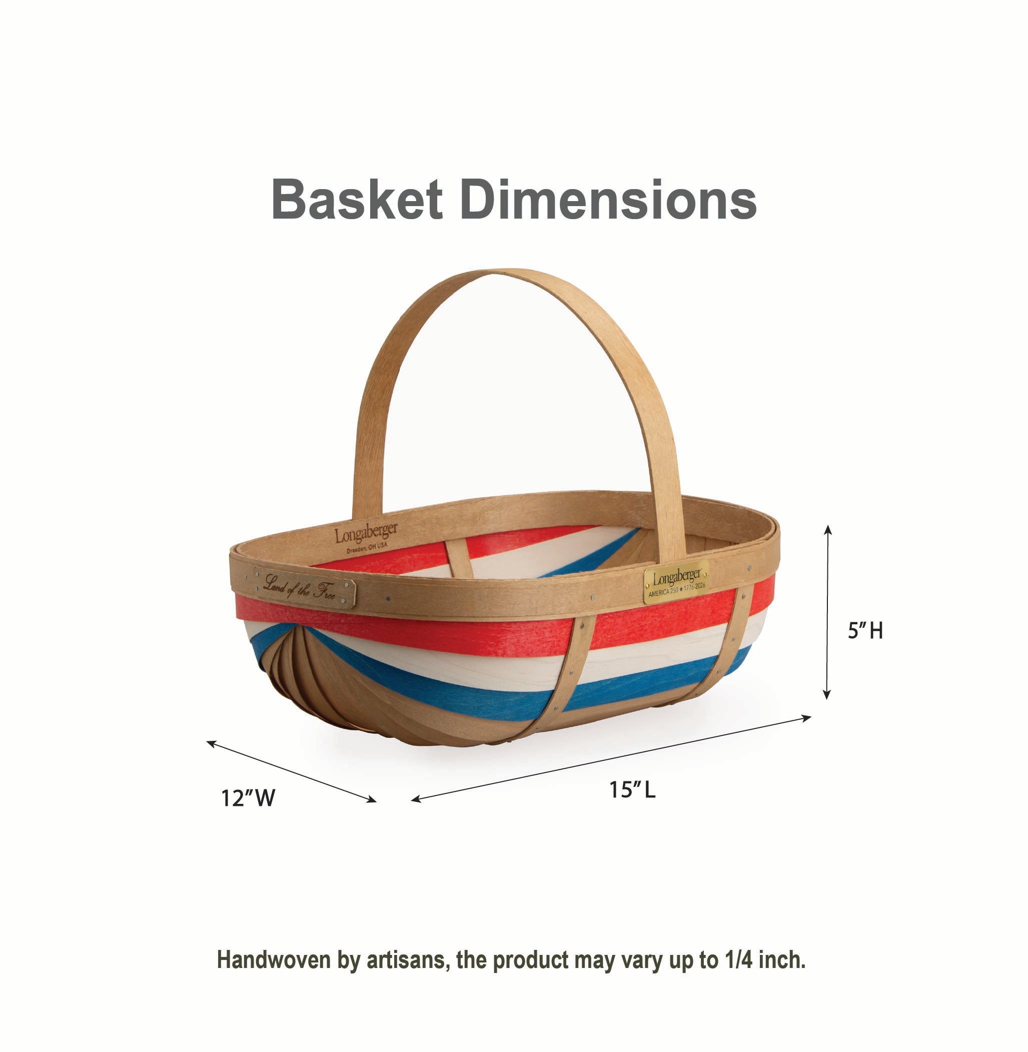 Collector's 250th Large Trug Basket with Protector - Independence - Image 2