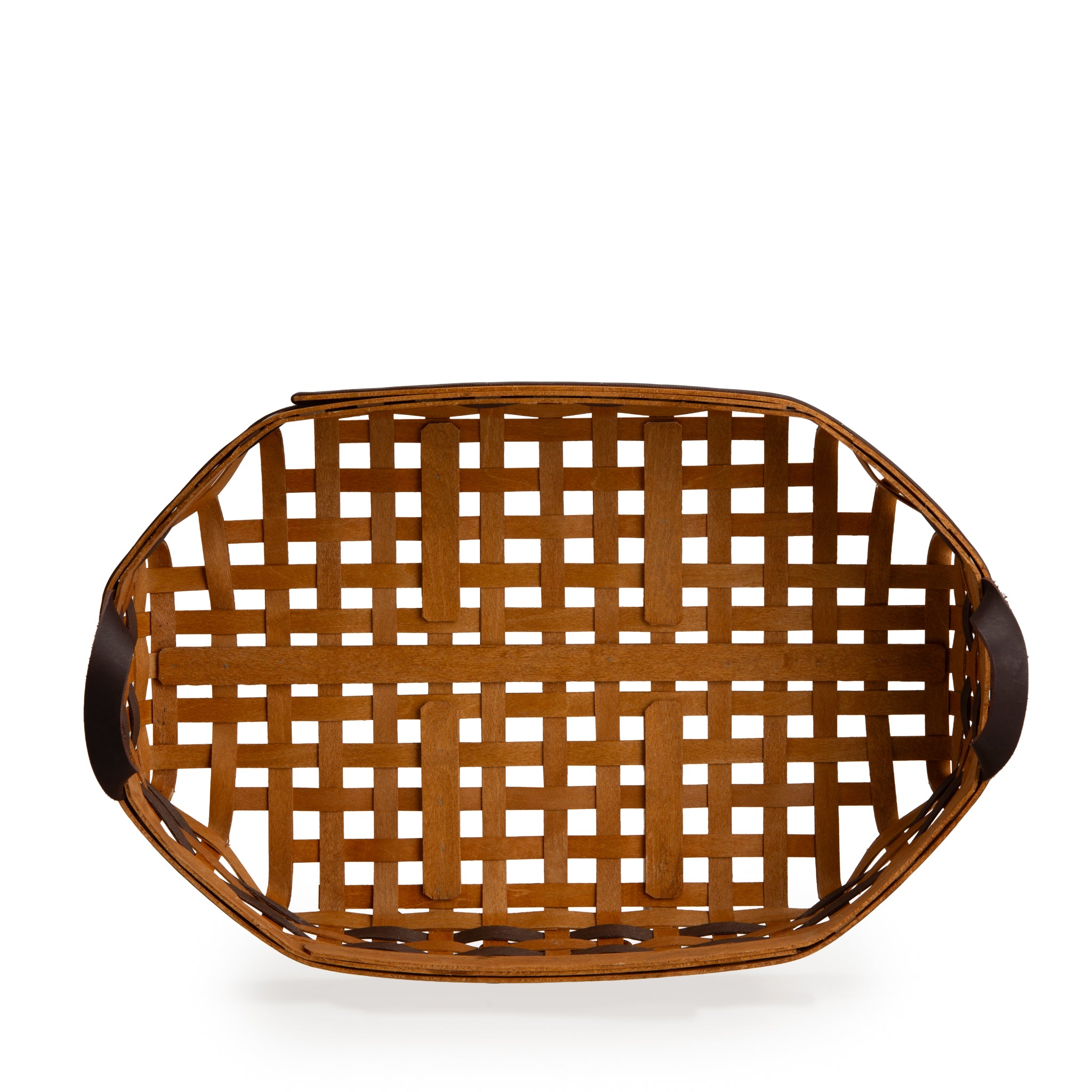 Equestrian Large Tray Basket with Protector - Leather Trim - Image 18