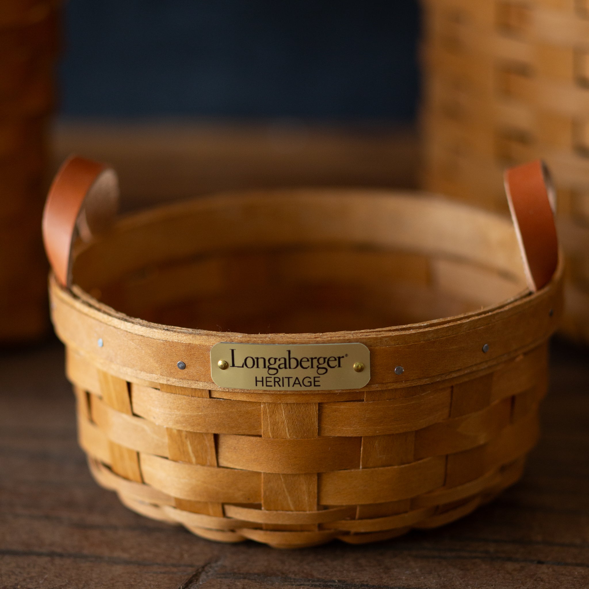 Collector's Heritage Button Basket with Protector - Warm Brown - Image 2