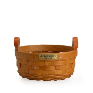 Collector's Heritage Button Basket with Protector - Warm Brown
