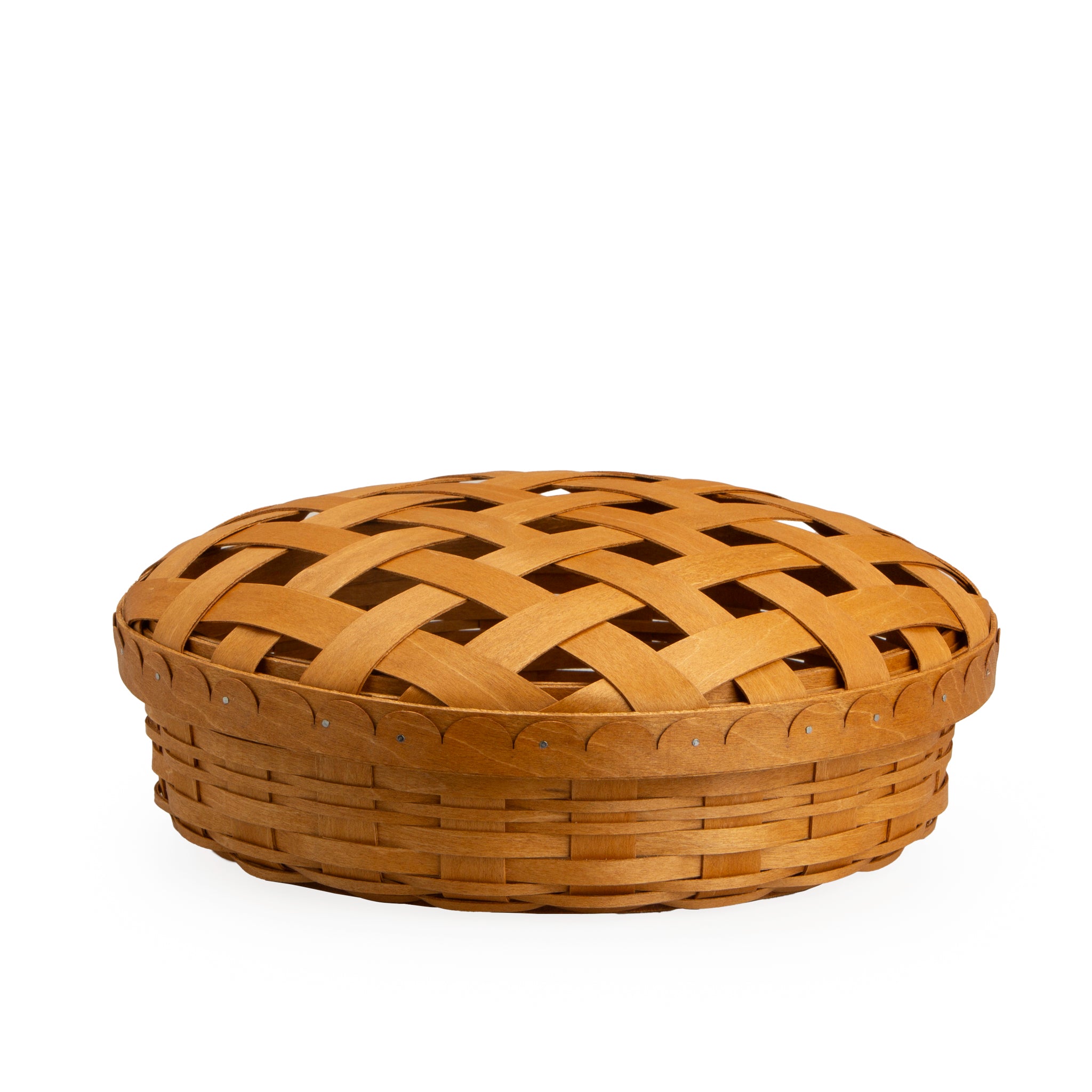 Pie Basket with Lid and Protector - Warm Brown