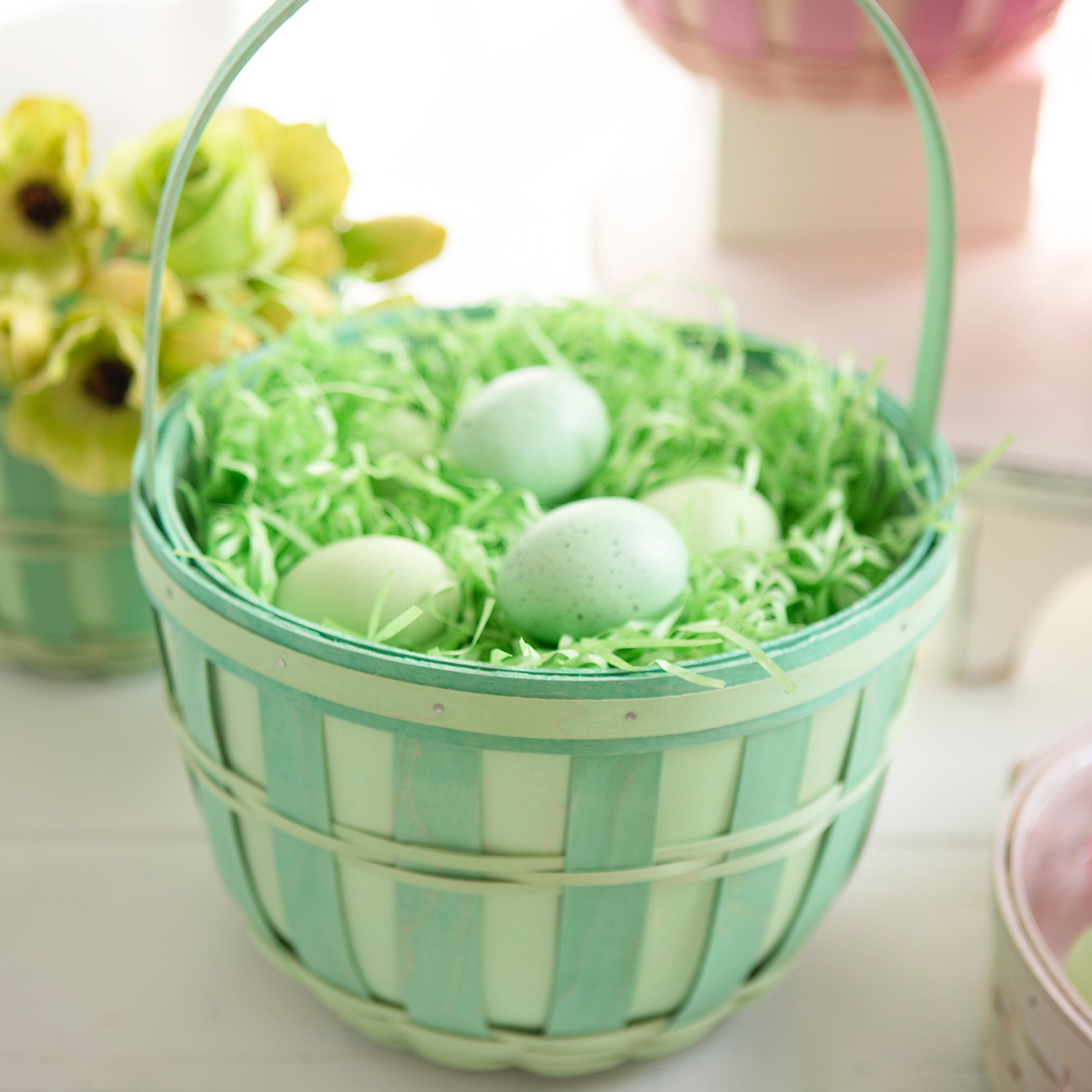 Small Easter Trug Basket with Protector - Jadeite - Image 3
