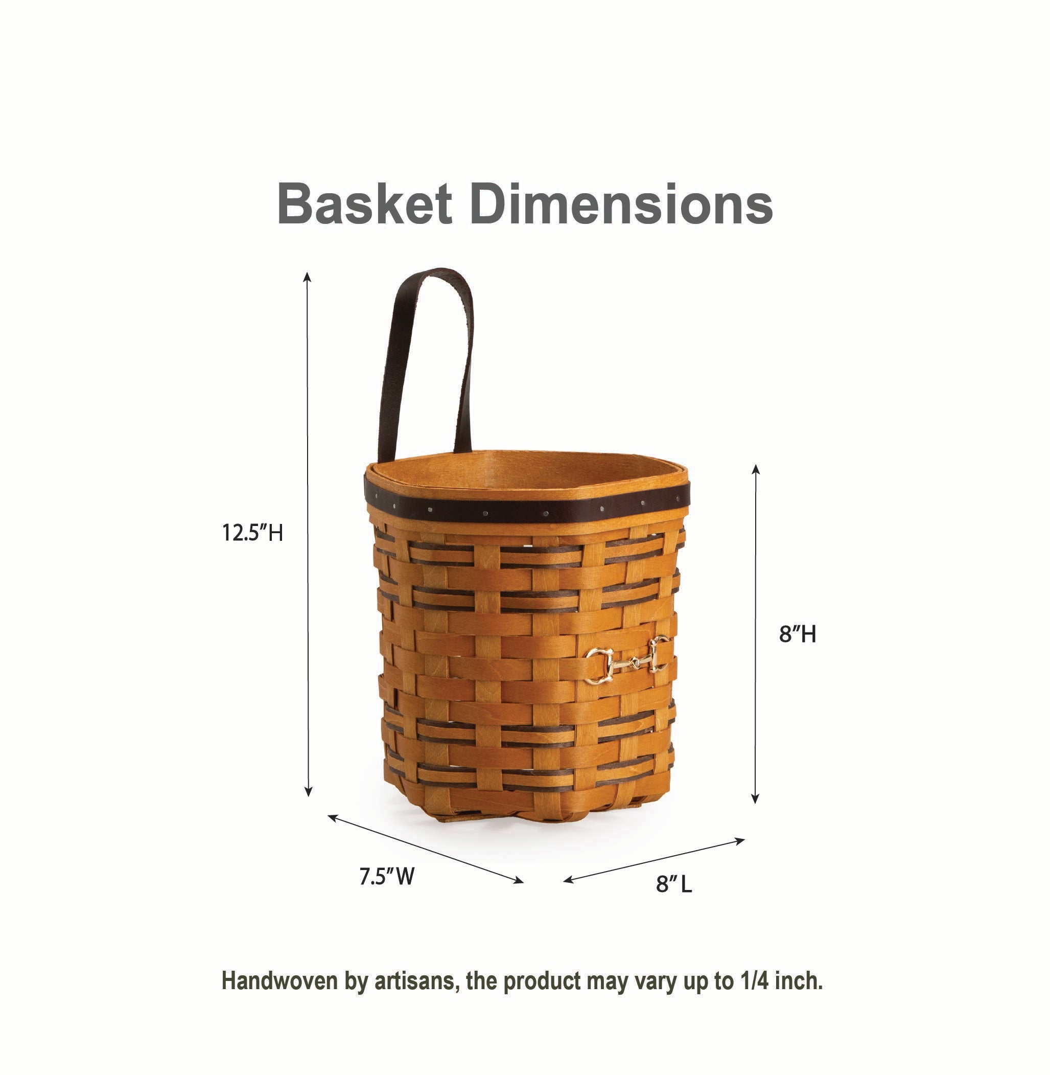 Equestrian Hanging Basket with Protector - Leather Trim - Image 2