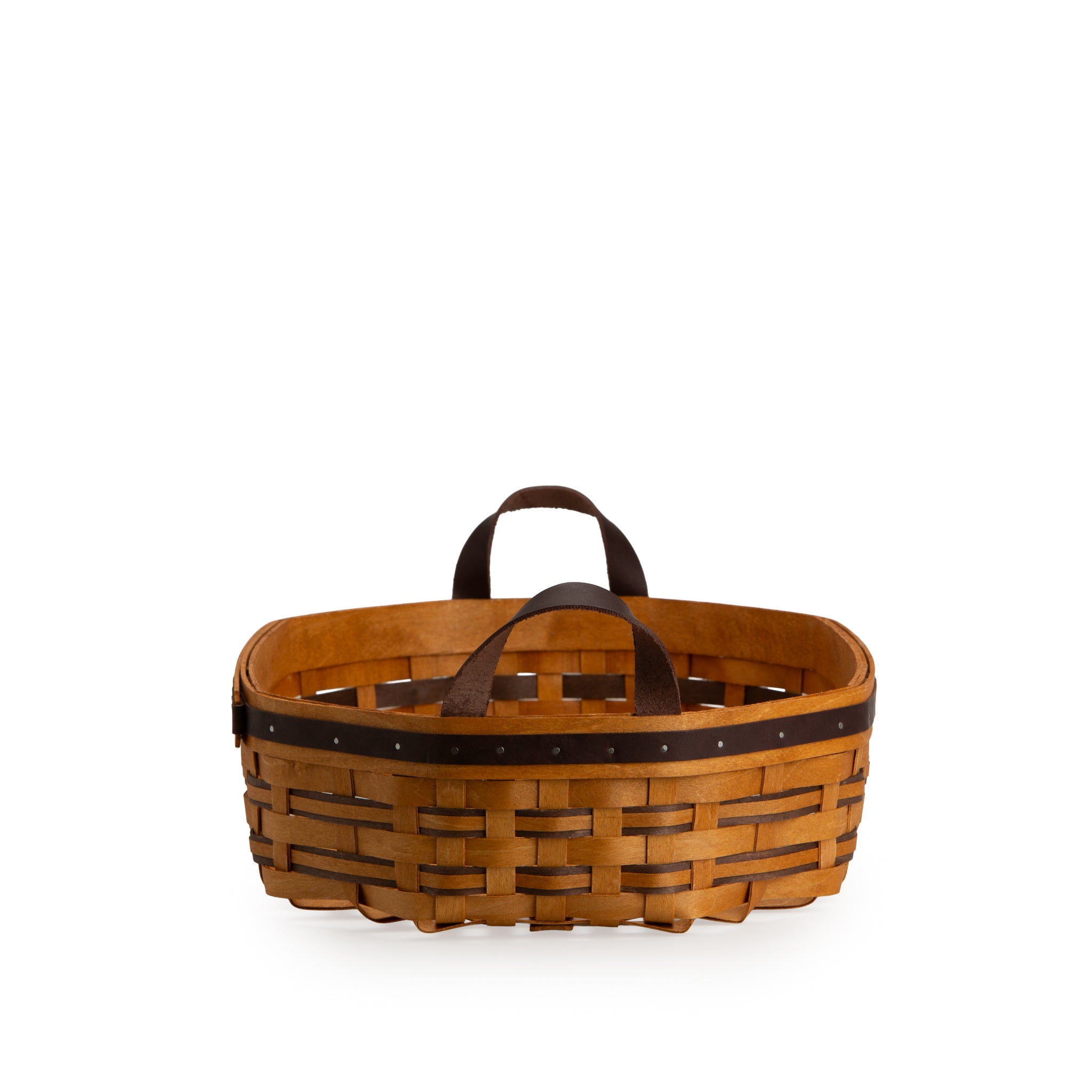 Equestrian Large Tray Basket with Protector - Leather Trim - Image 16