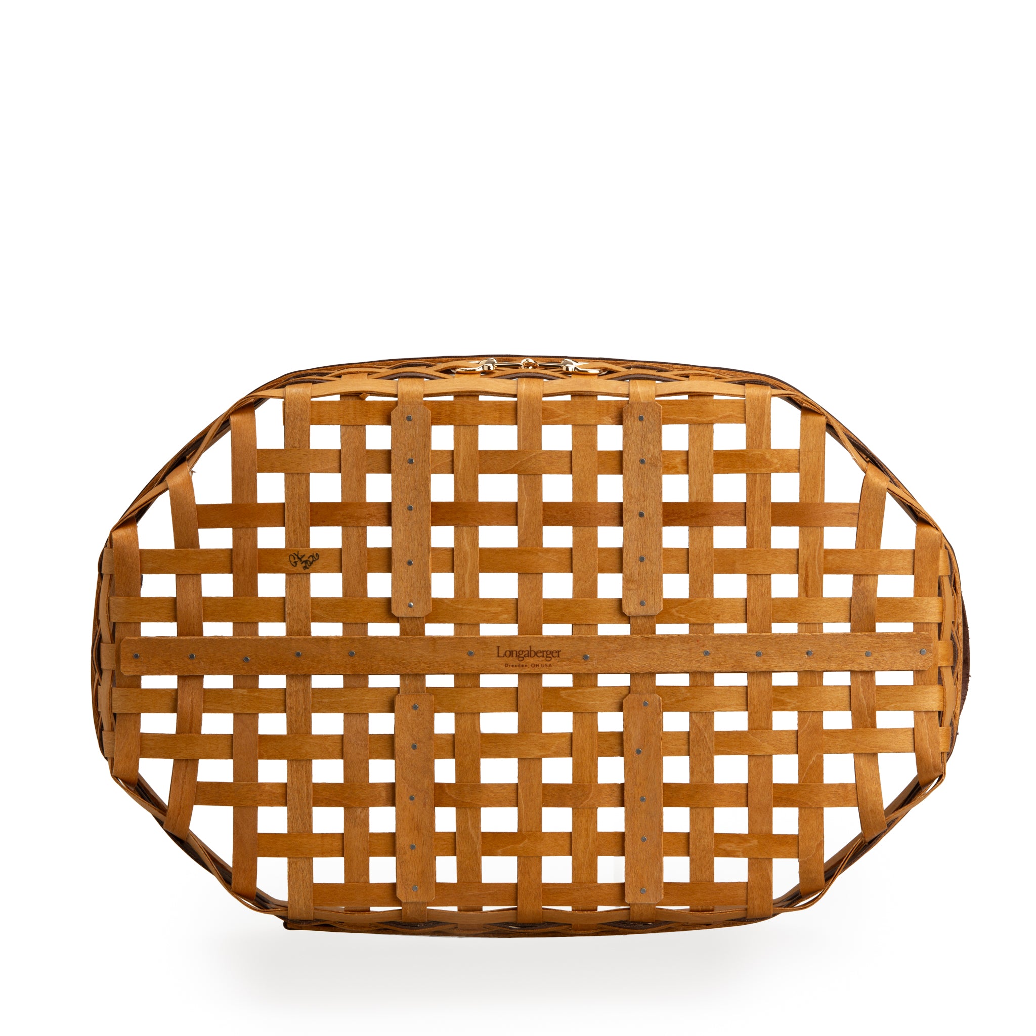 Equestrian Large Tray Basket with Protector - Leather Trim - Image 17