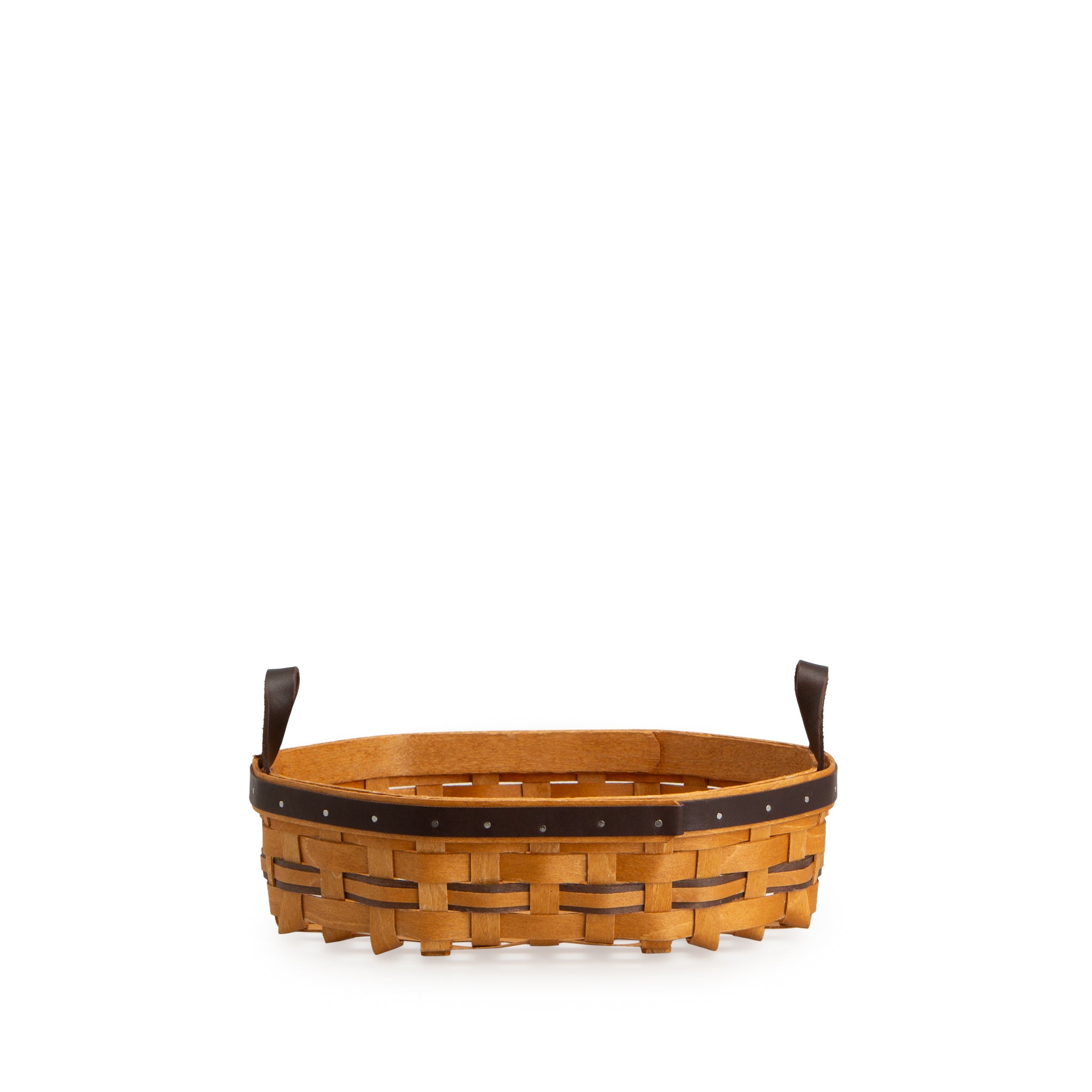 Equestrian Small Tray Basket with Protector - Leather Trim - Image 14