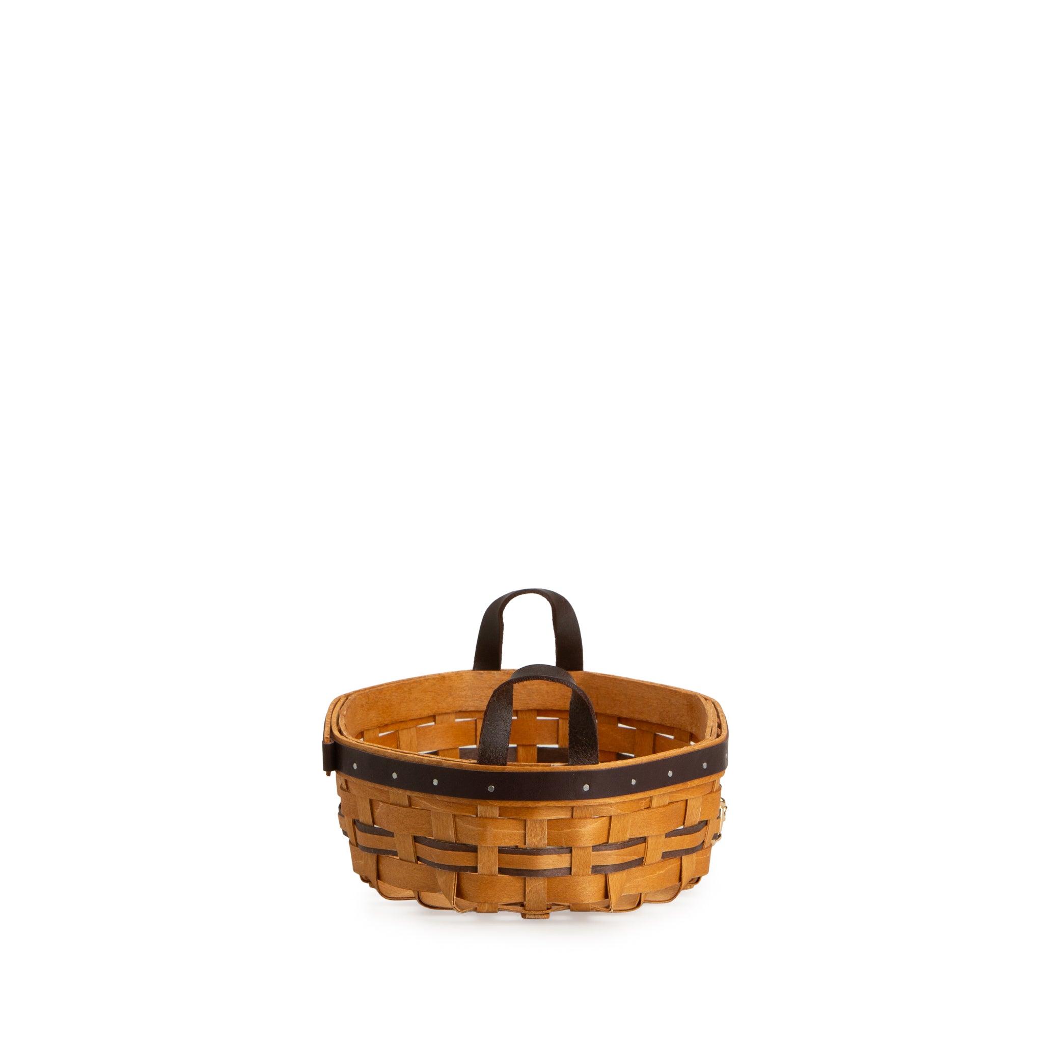 Equestrian Small Tray Basket with Protector - Leather Trim - Image 15