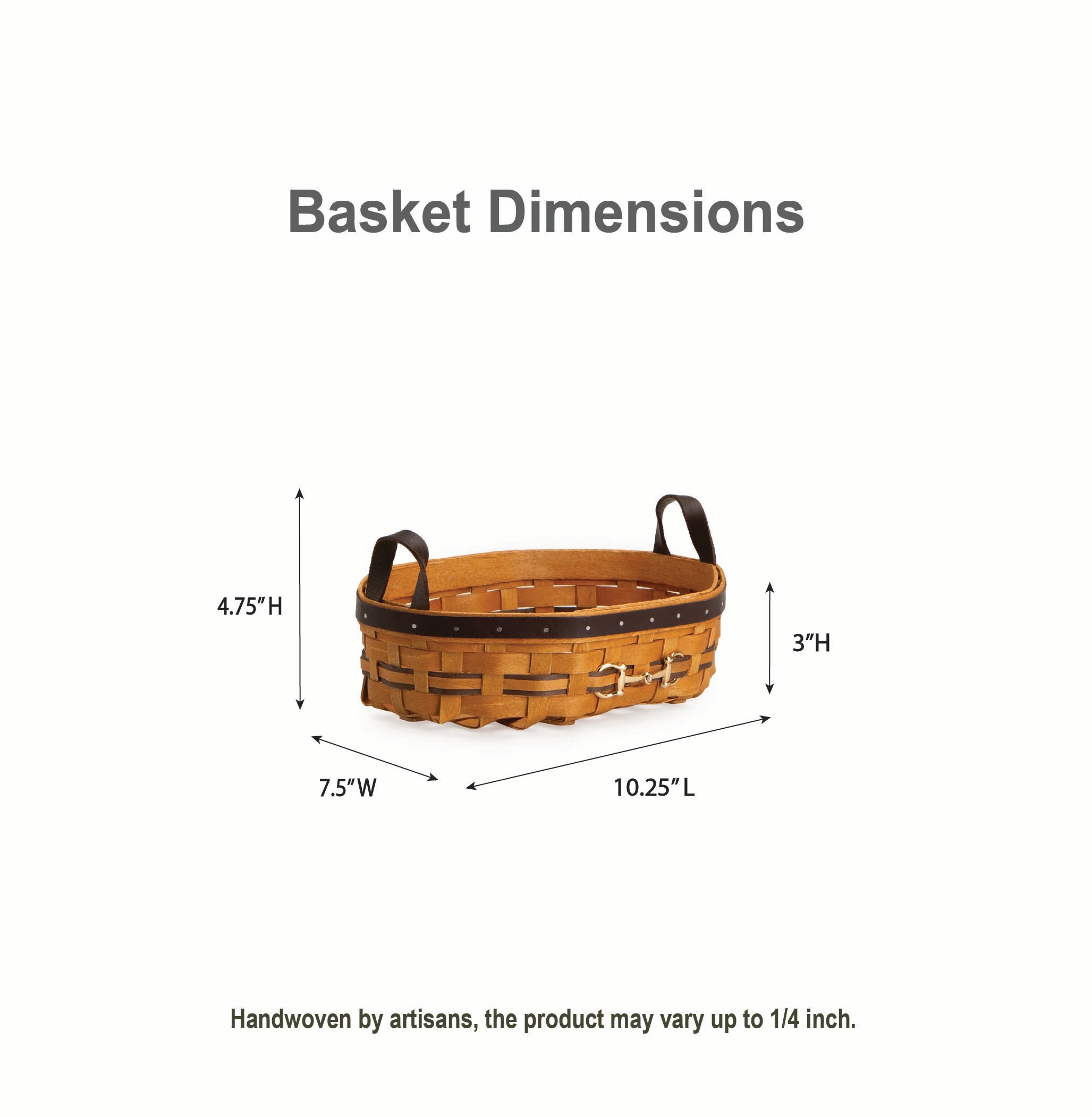 Equestrian Small Tray Basket with Protector - Leather Trim - Image 2
