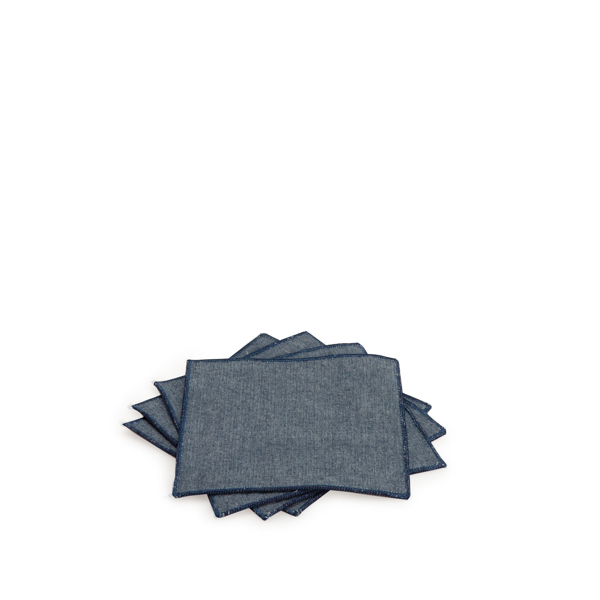 Cocktail Napkin Set - Blue Chambray - Image 2