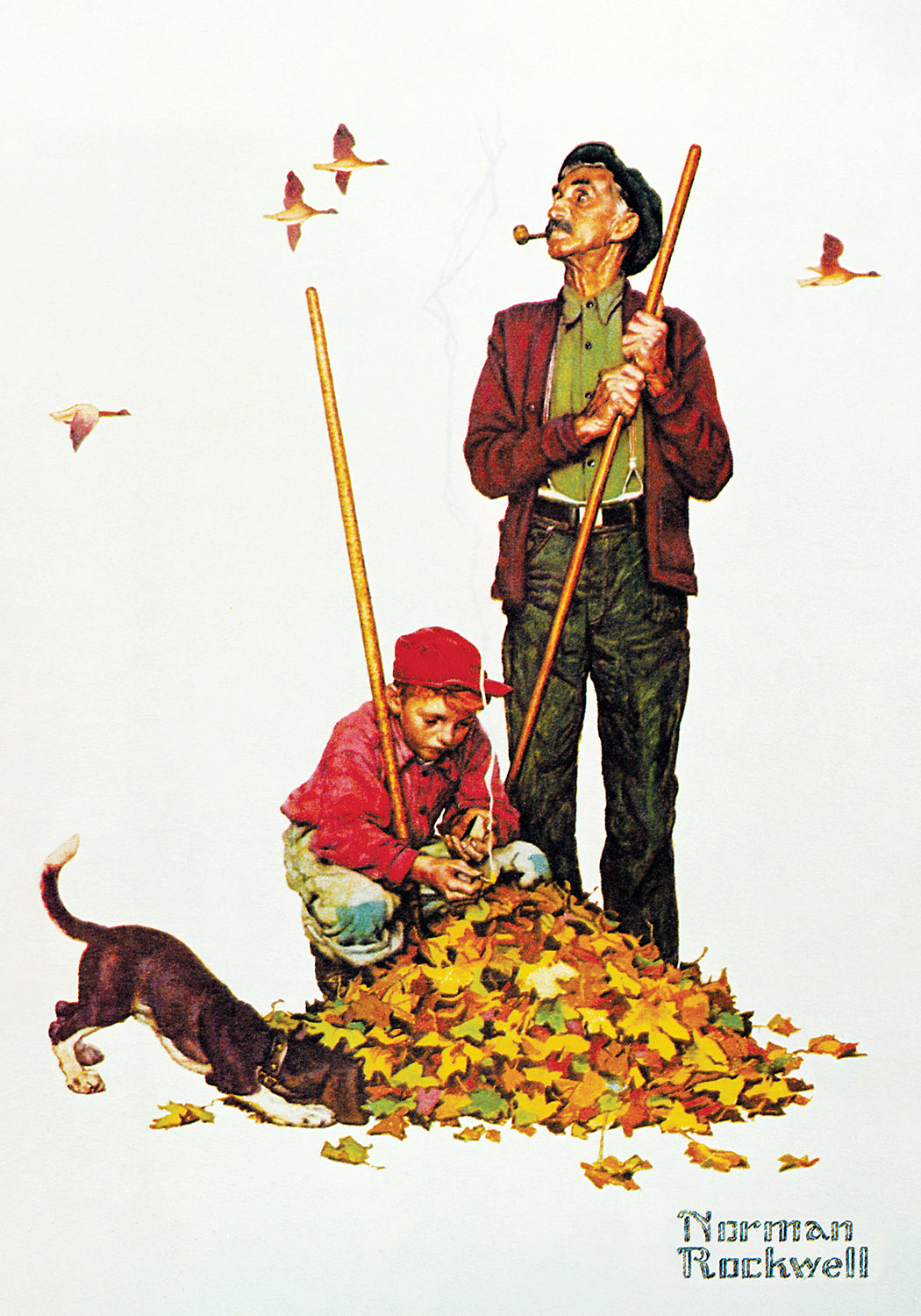 Norman Rockwell Leaf Basket with Protector - Yellow - Image 4
