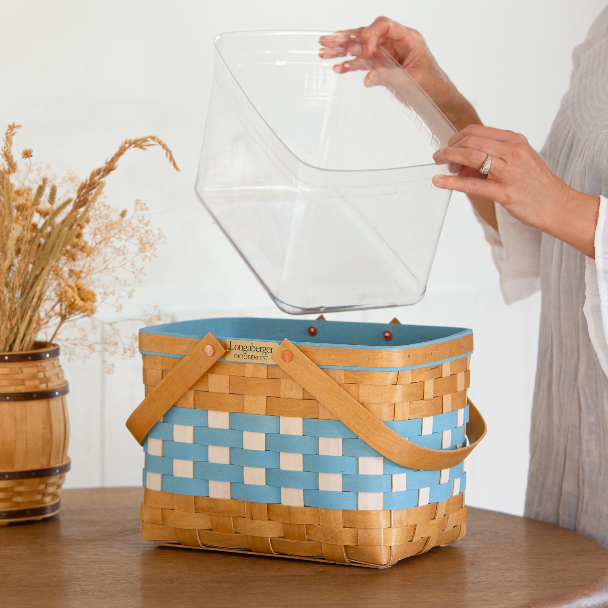 Collector's Oktoberfest 5-Piece Basket Set - Bavarian Check - Image 5
