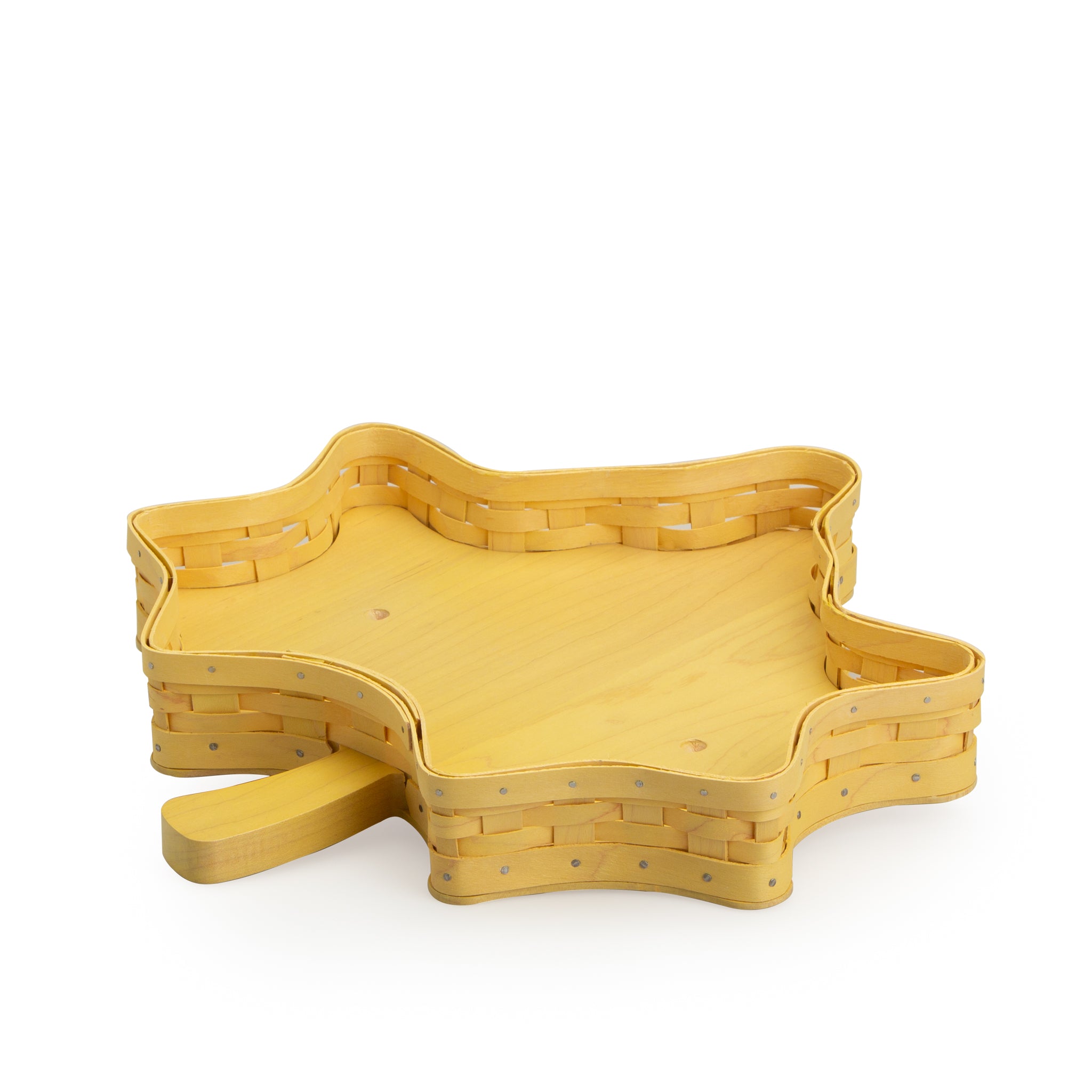 Norman Rockwell Leaf Basket with Protector - Yellow - Image 2