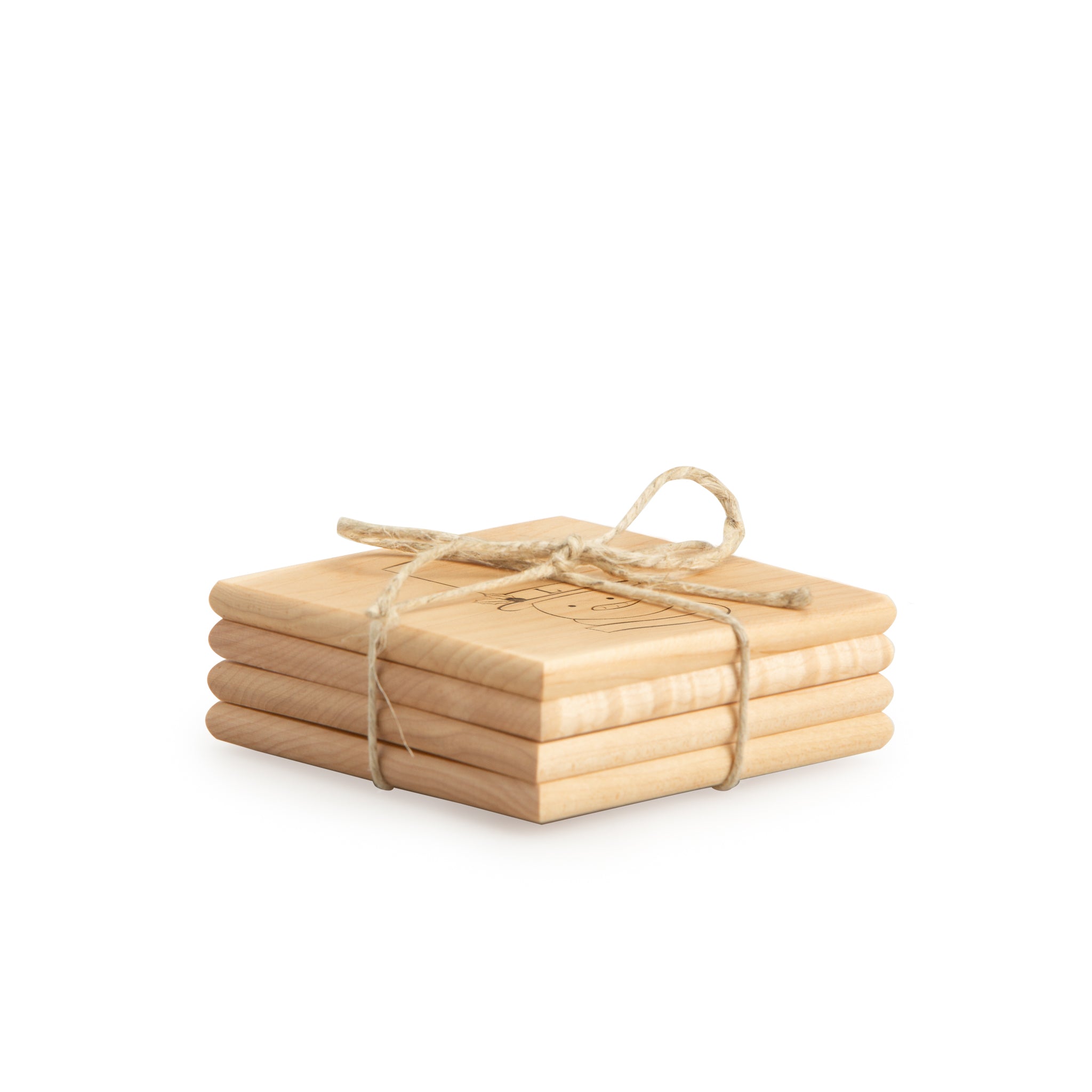 Snowman Holiday Wood Coaster Set - Image 2