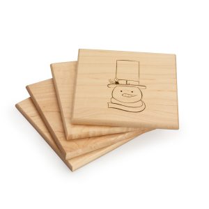 Snowman Holiday Wood Coaster Set