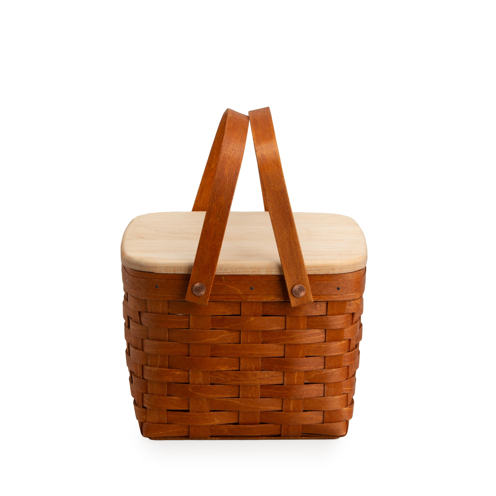 Mackinac Provision Picnic Basket with Lid and Protectors - Warm Cinnamon - Image 12