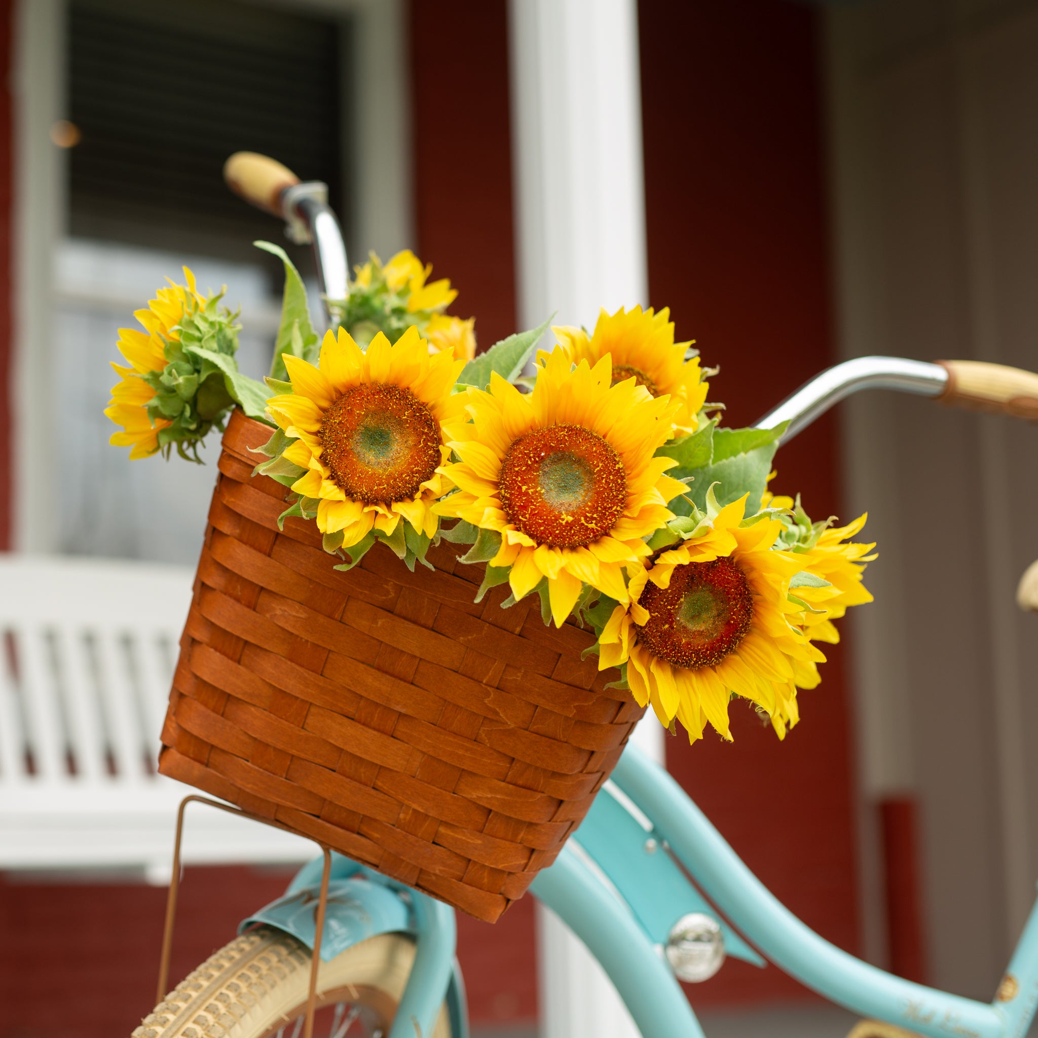 Mackinac Tapered Rectangle Bicycle Basket - Warm Cinnamon - Image 3