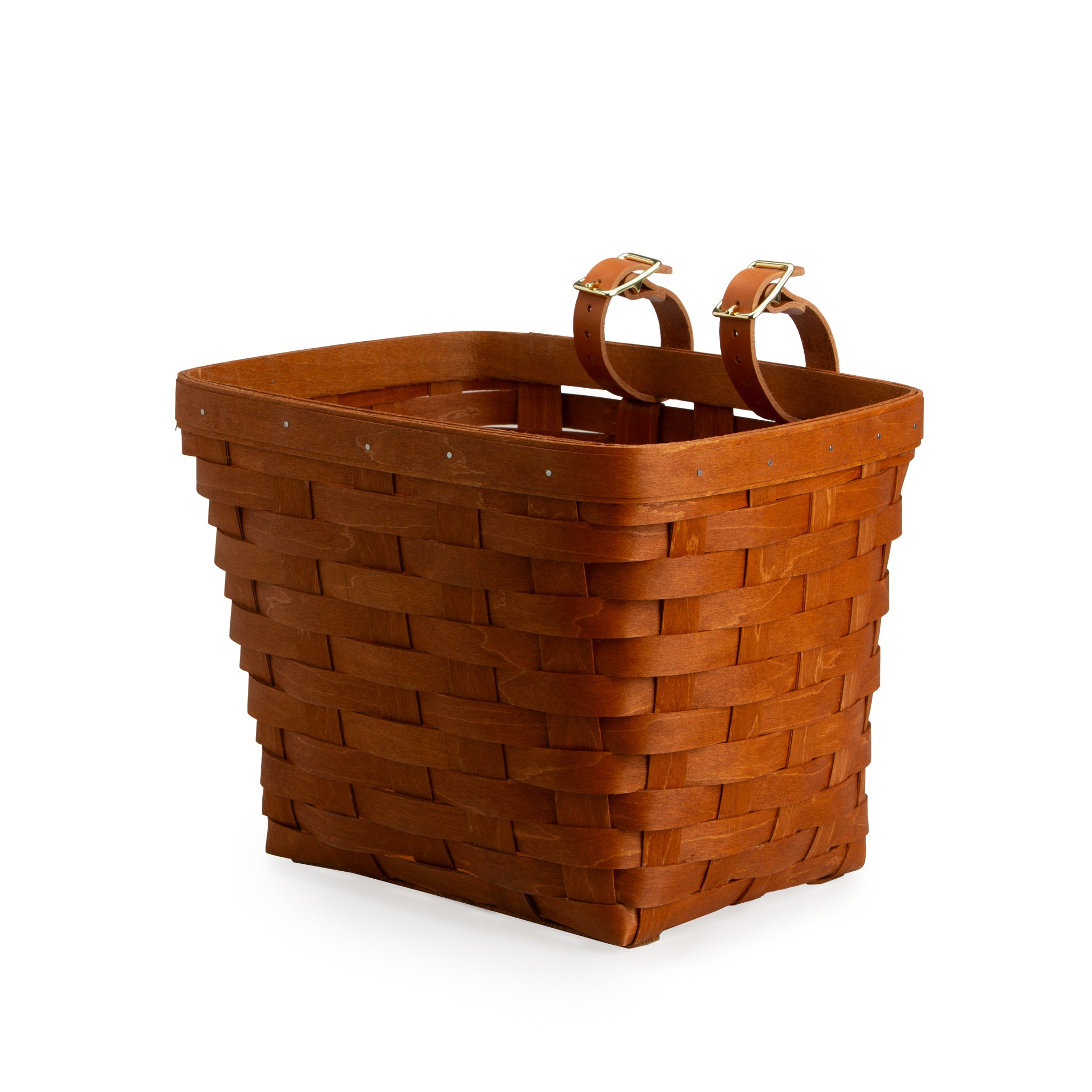 Mackinac Tapered Rectangle Bicycle Basket - Warm Cinnamon - Image 4