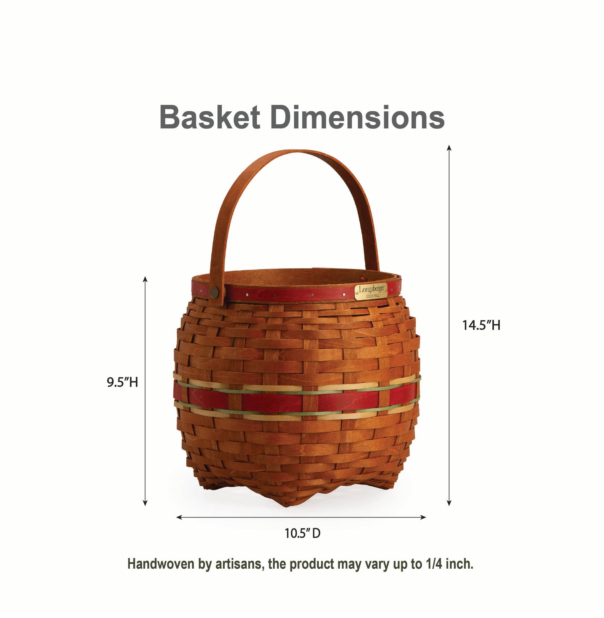 Collector's Apple Picking Medium Round Basket with Protector - Red - Image 2